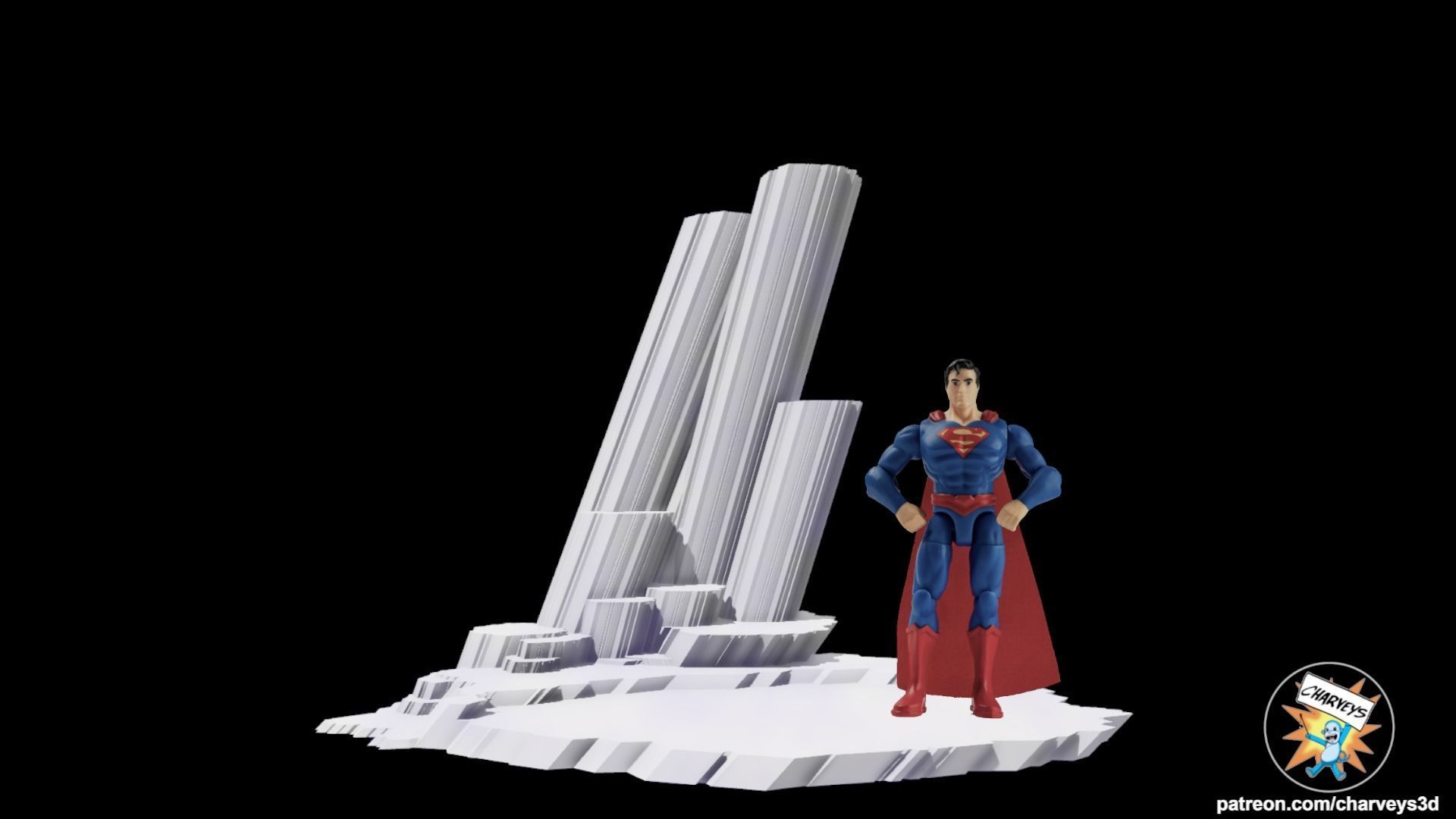 Superman Fortress of Solitude Diorama for action figures 3D print model_1