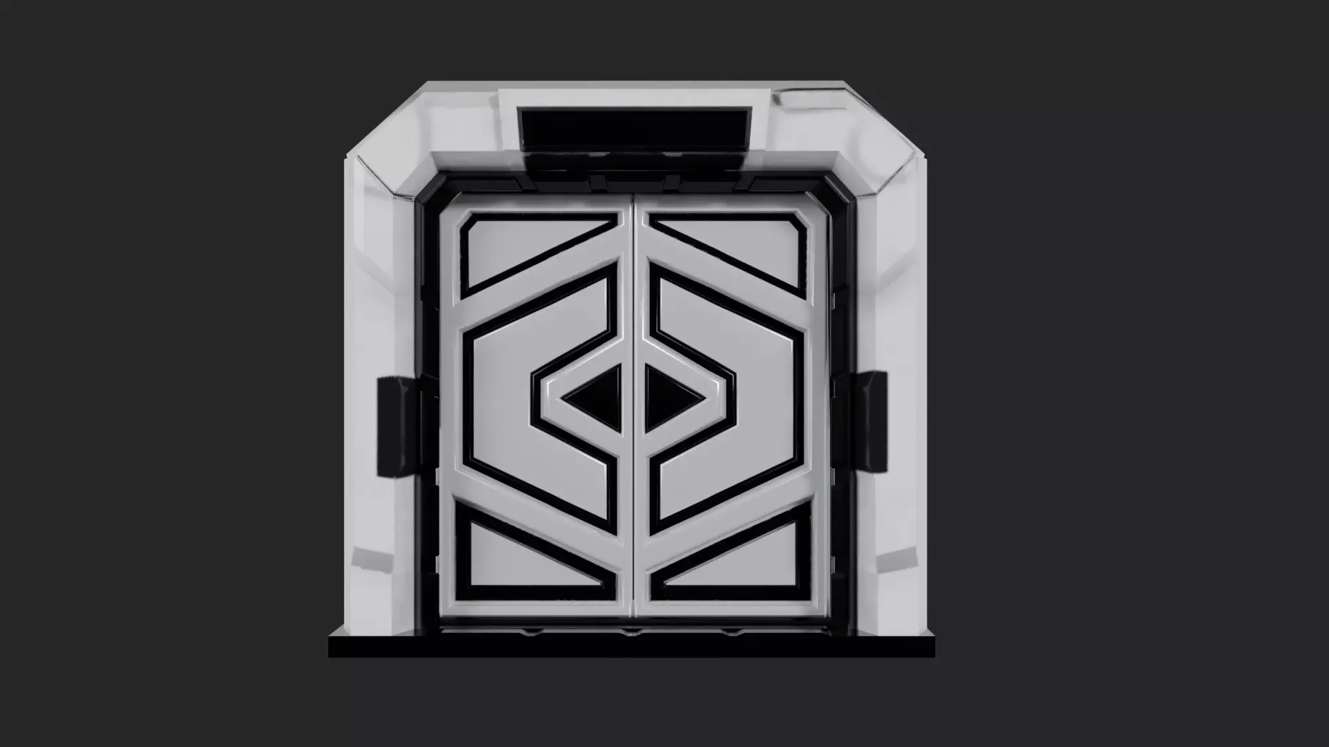 Sci-fi door Low-poly 3D model_0