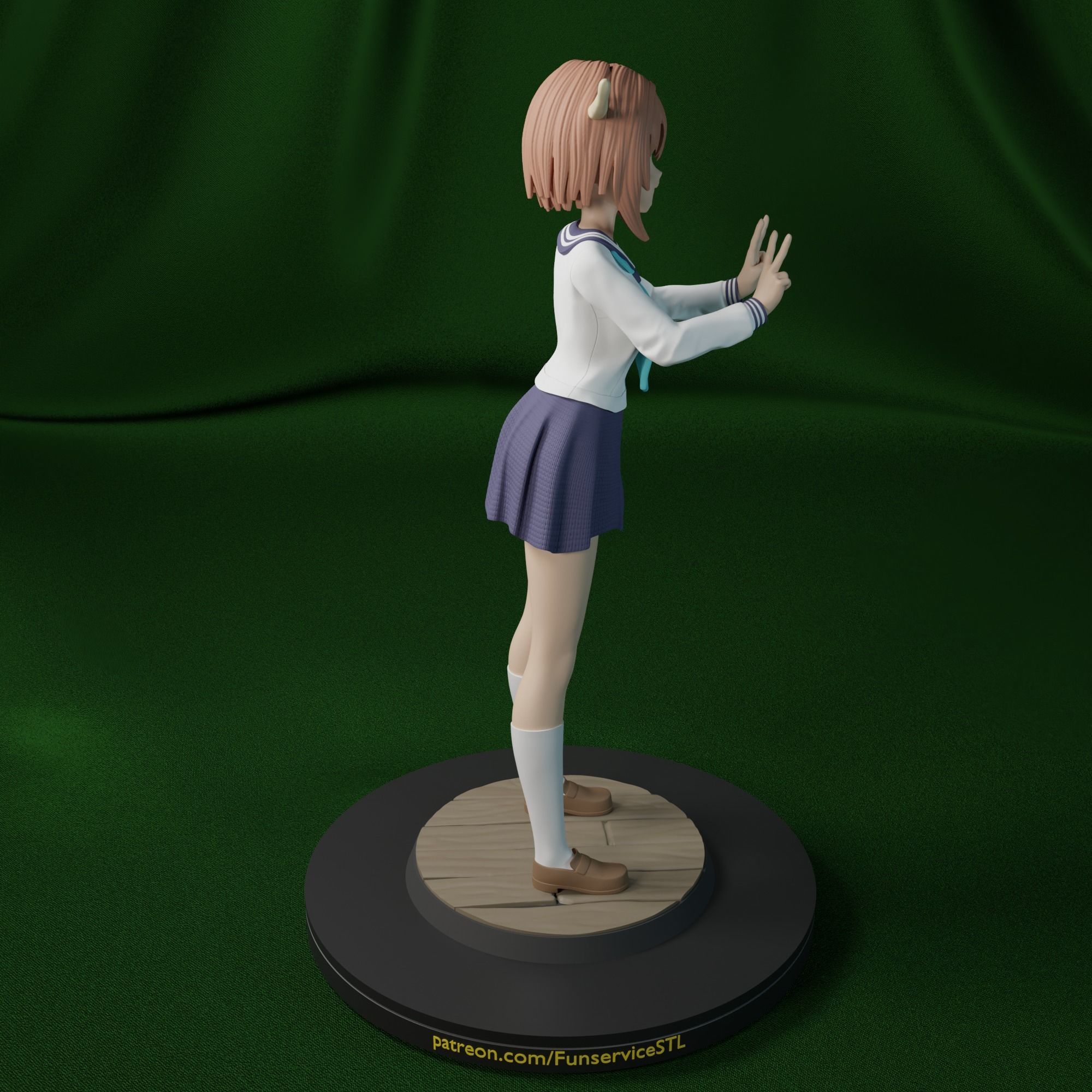 Shikanoko Noko meme deer girl 3D print model_4