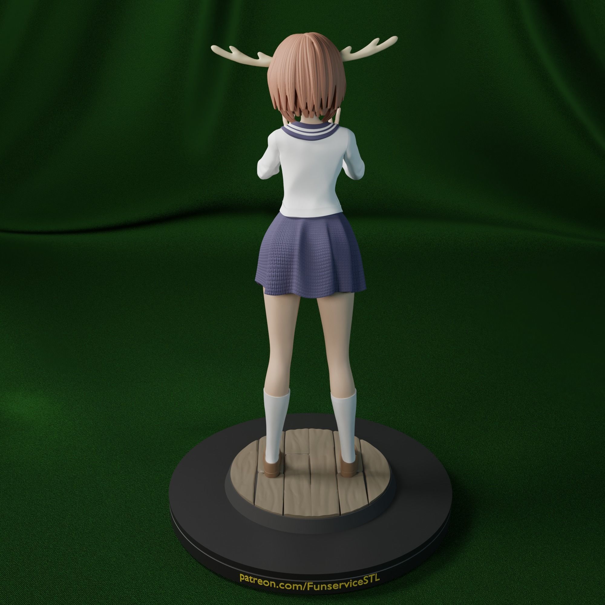 Shikanoko Noko meme deer girl 3D print model_3