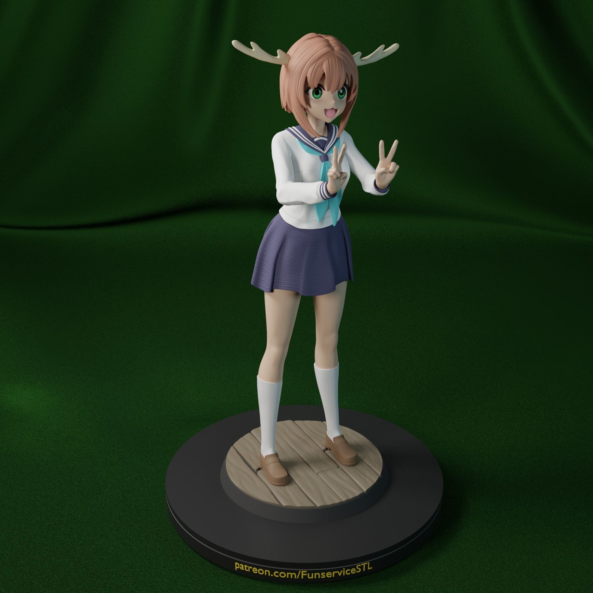 Shikanoko Noko meme deer girl 3D print model_5