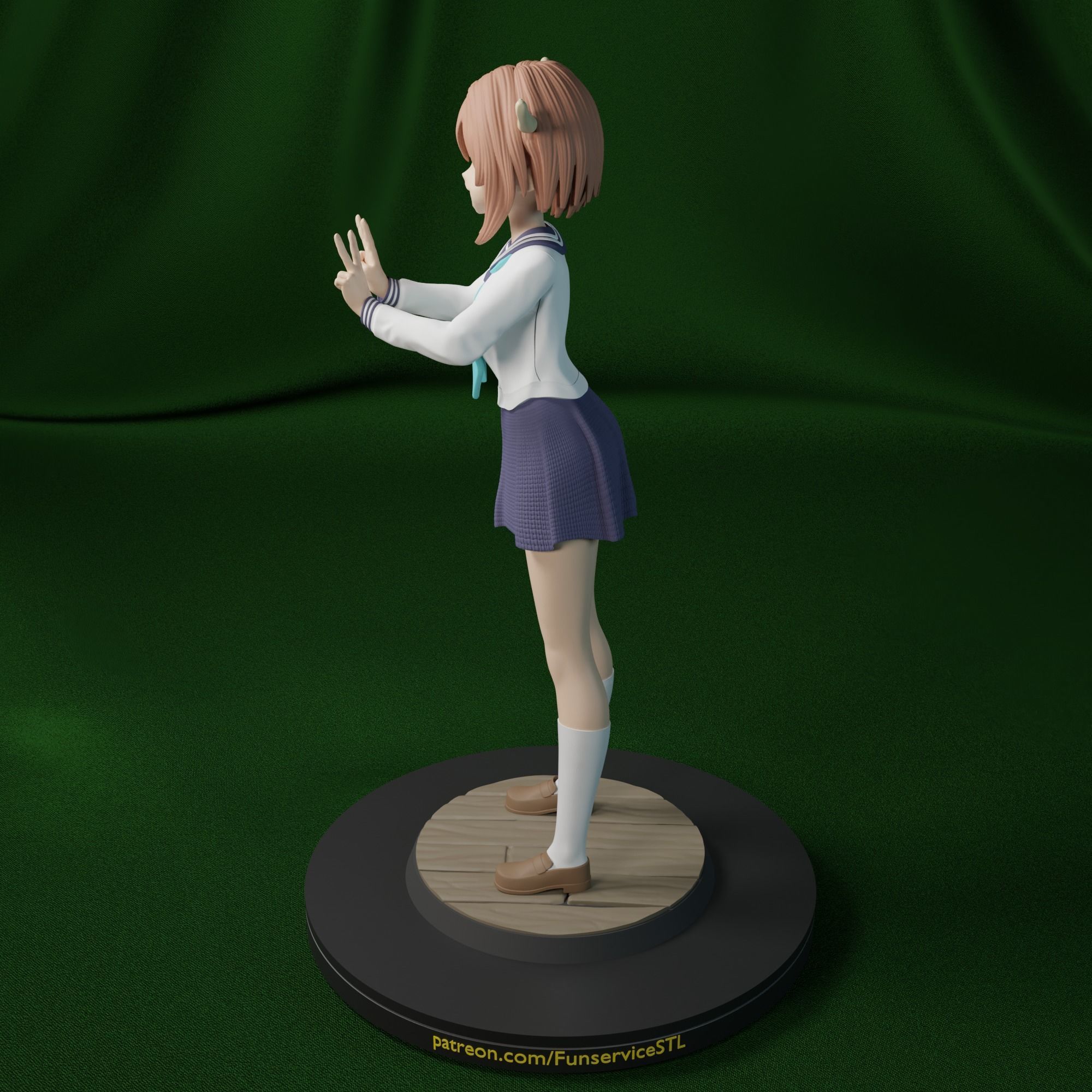 Shikanoko Noko meme deer girl 3D print model_2