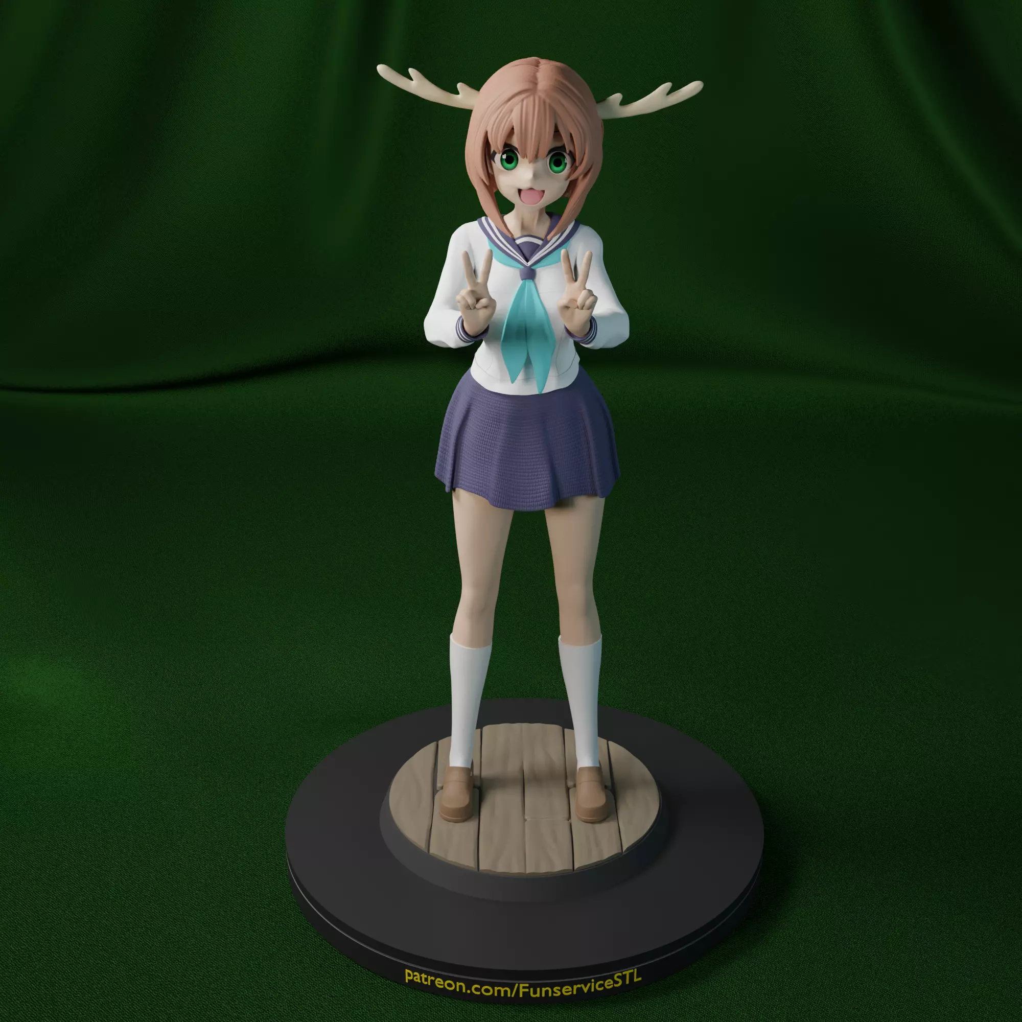 Shikanoko Noko meme deer girl 3D print model_0