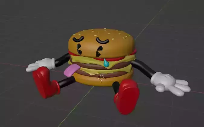 Toy Burger with meat and Cheese 3D print model