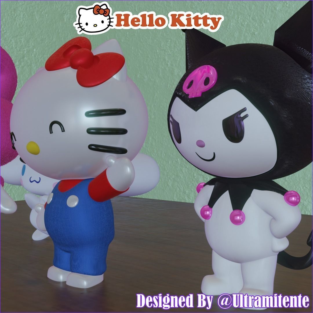SANRIO PACK I X4 Kitty - My Melody - Kuromi - Cinnamoroll 3D print model_2