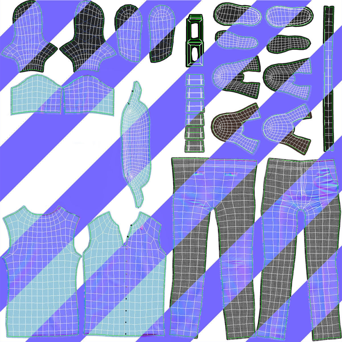 Cartoon Old Man Rigged - Blender Low-poly 3D model_23