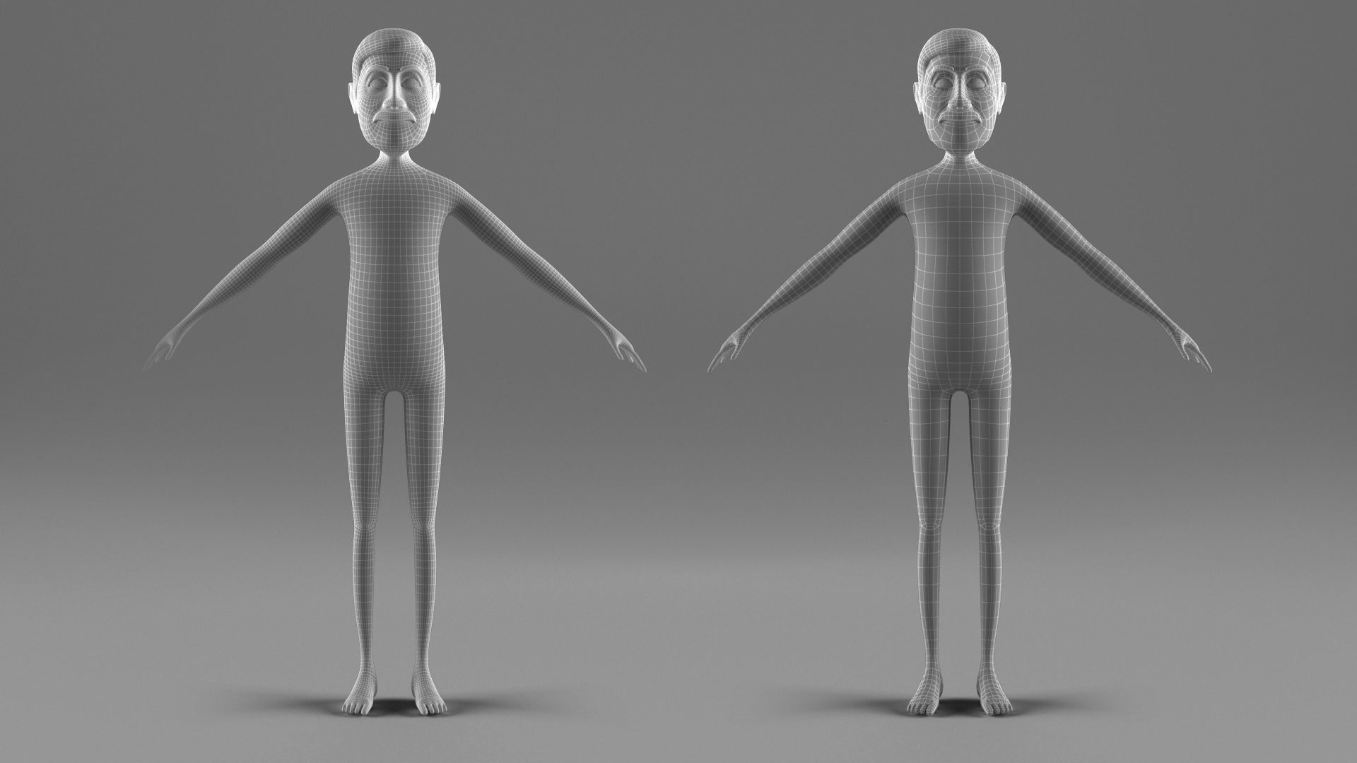 Cartoon Old Man Rigged - Blender Low-poly 3D model_19