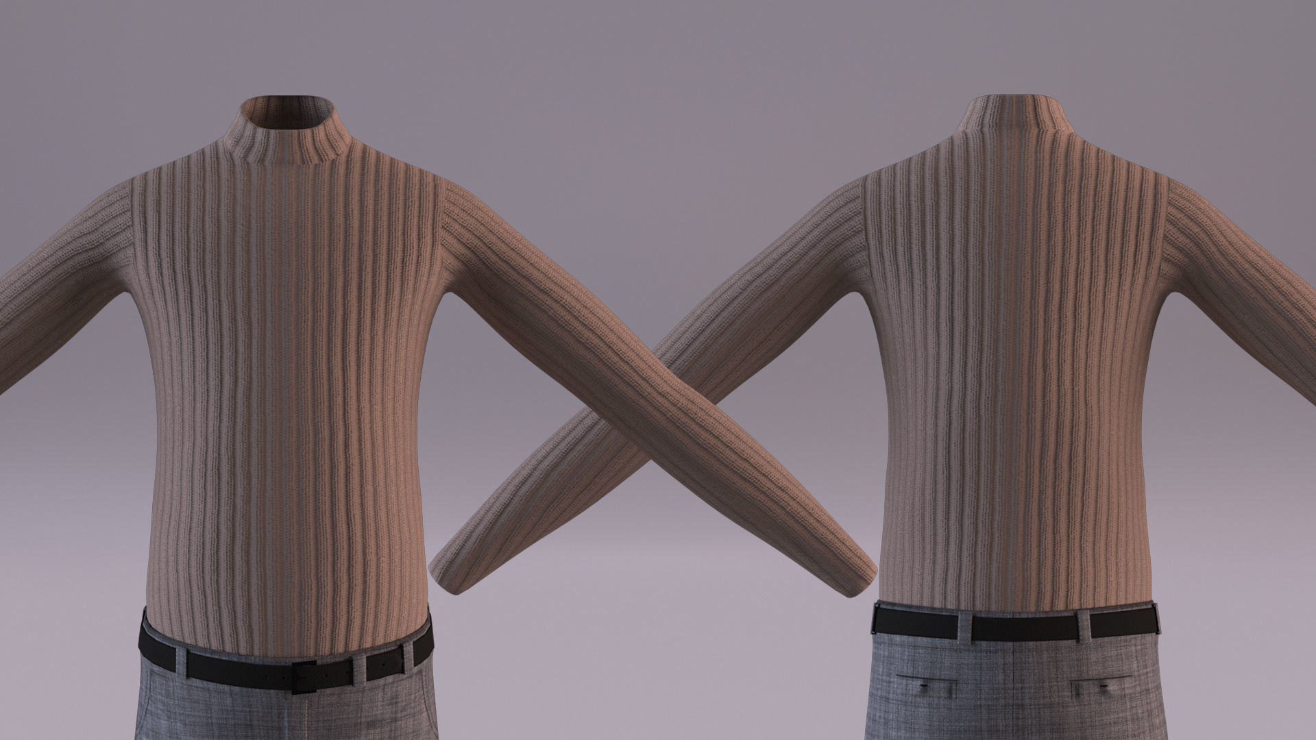 Cartoon Old Man Rigged - Blender Low-poly 3D model_13