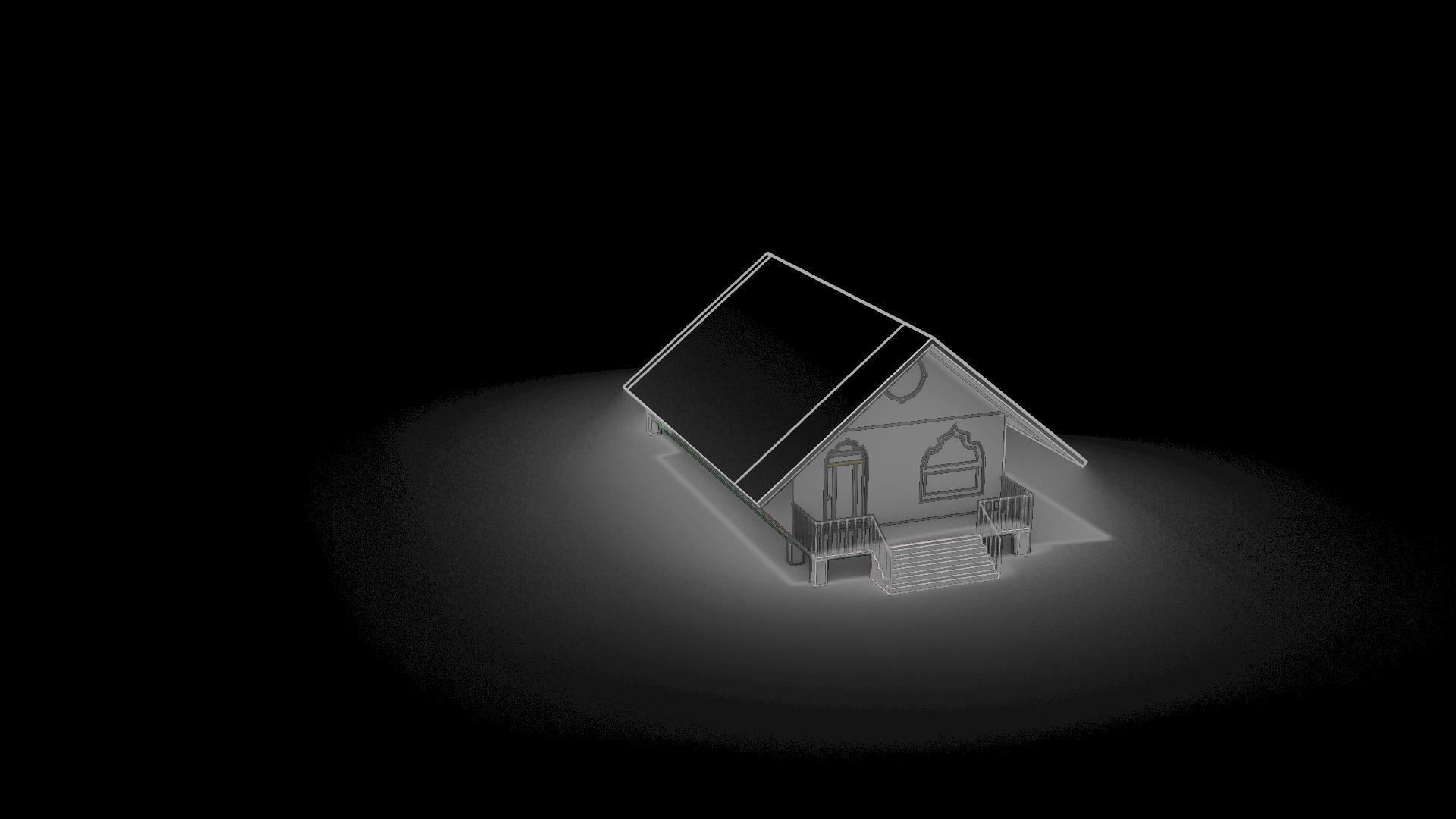 a small simple countryside home Free 3D model_5