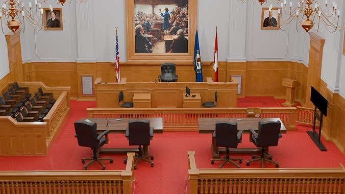 Realistic Courtroom 3D model