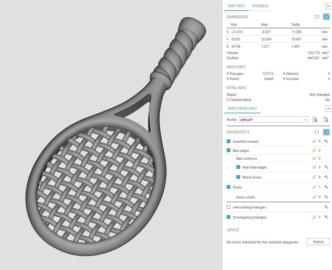 Gold Tennis Racket Pendant or Earrings 3D print model_12