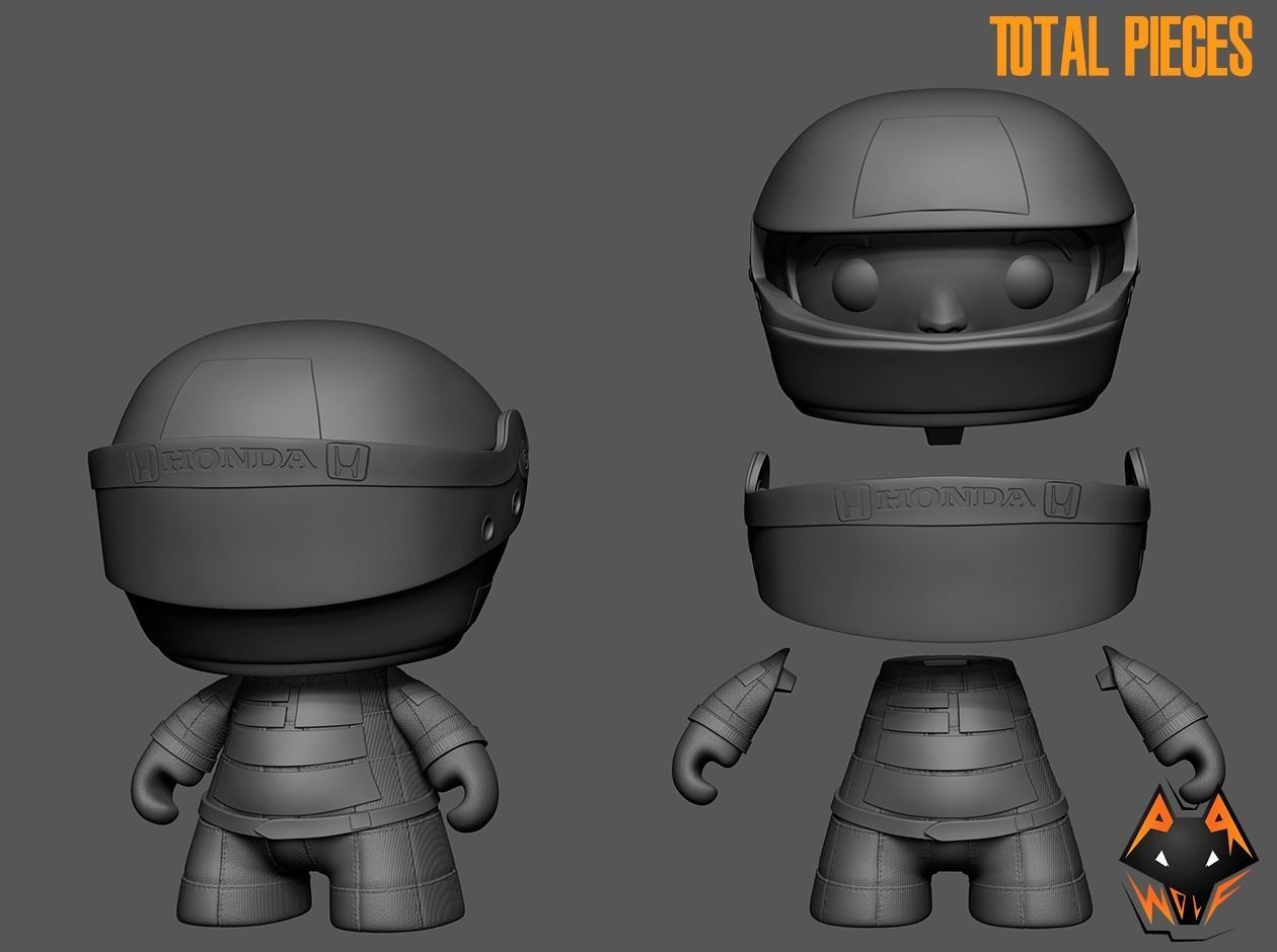 Ayrton Senna Munny 3D print model_3