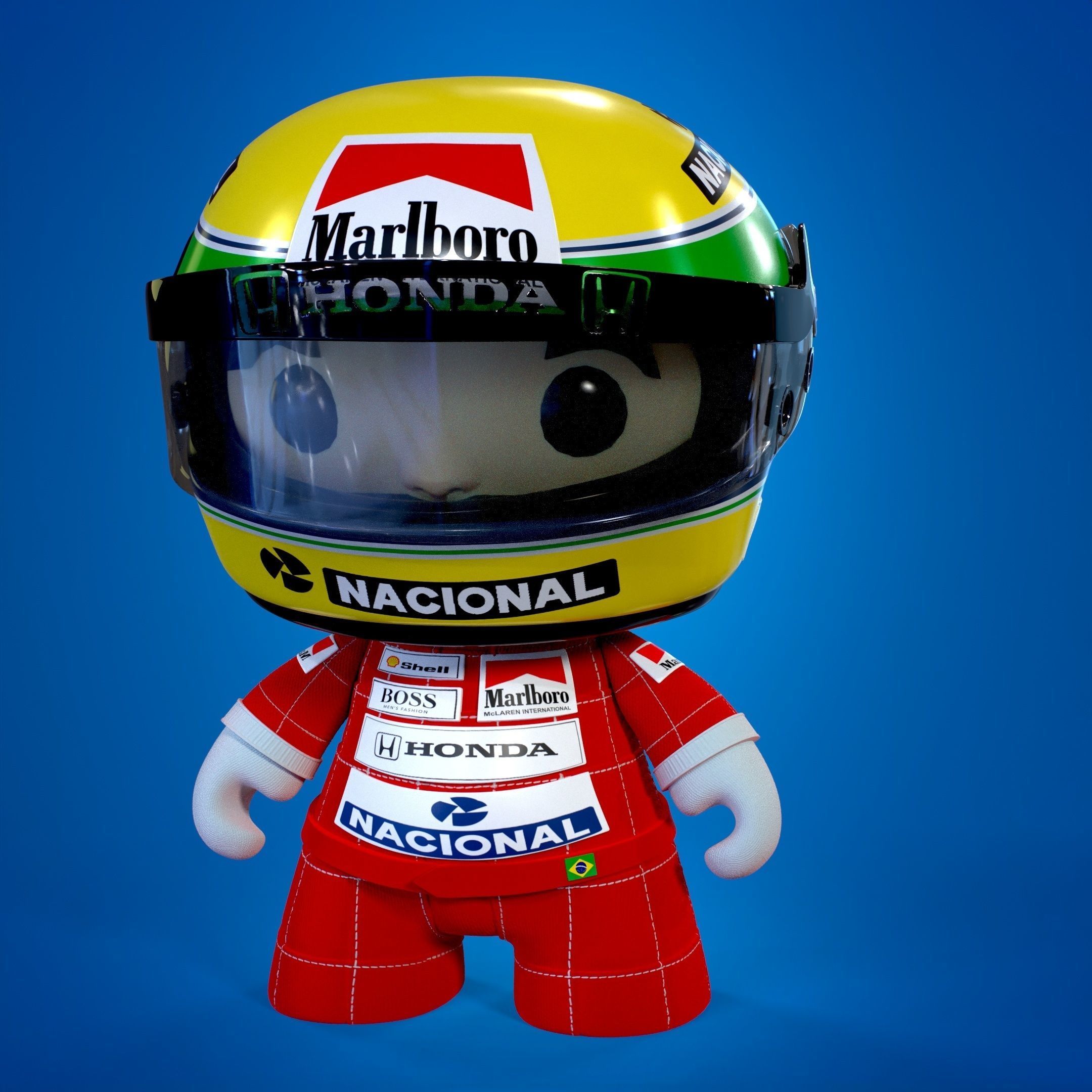 Ayrton Senna Munny 3D print model_1