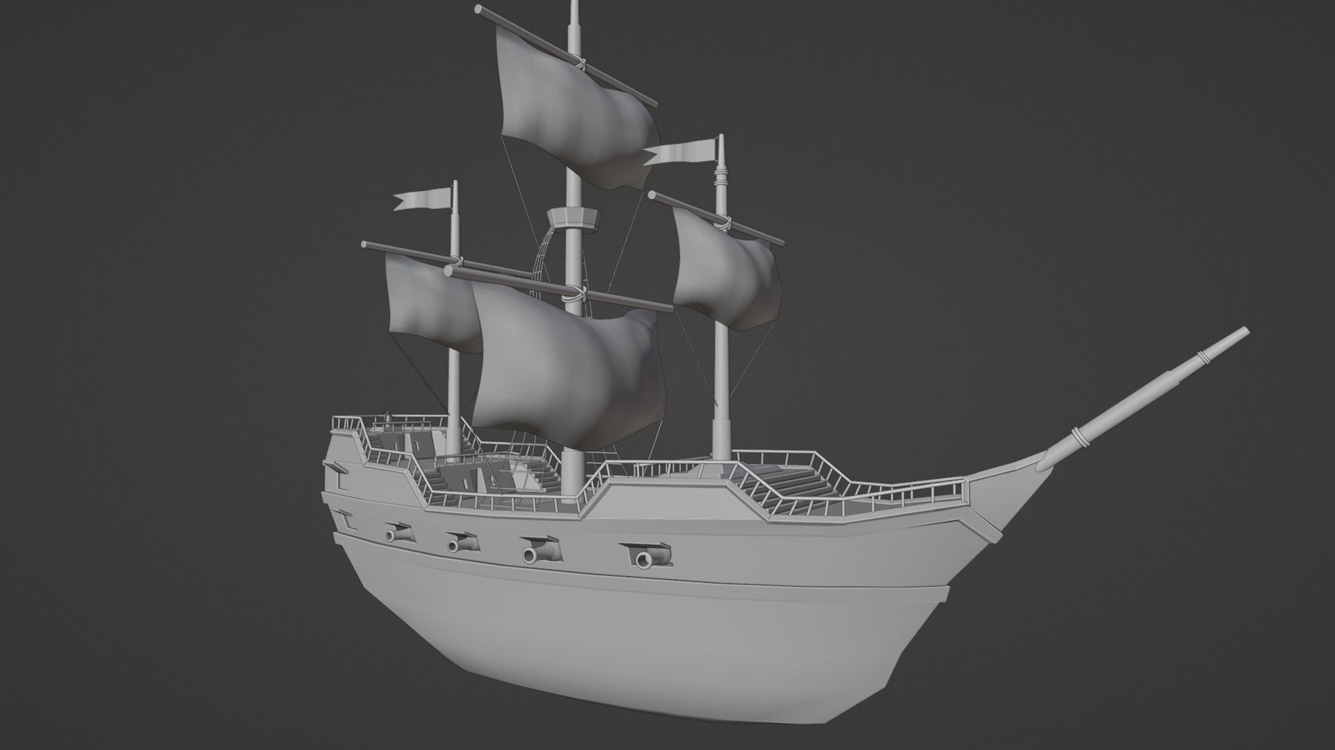 Free Pirate Ship Free low-poly 3D model_3