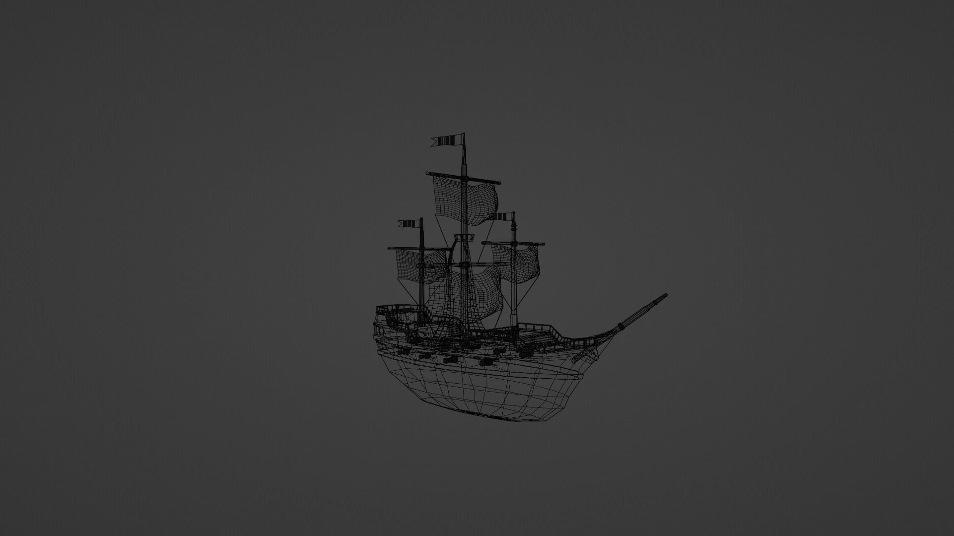 Free Pirate Ship Free low-poly 3D model_4