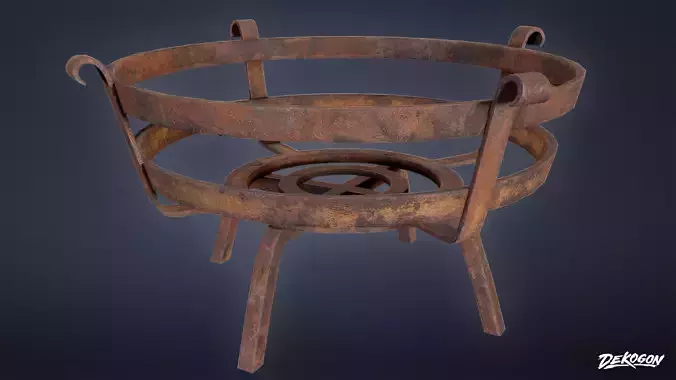 MEDIEVAL - Low Iron Brazier 01 - LOW POLY