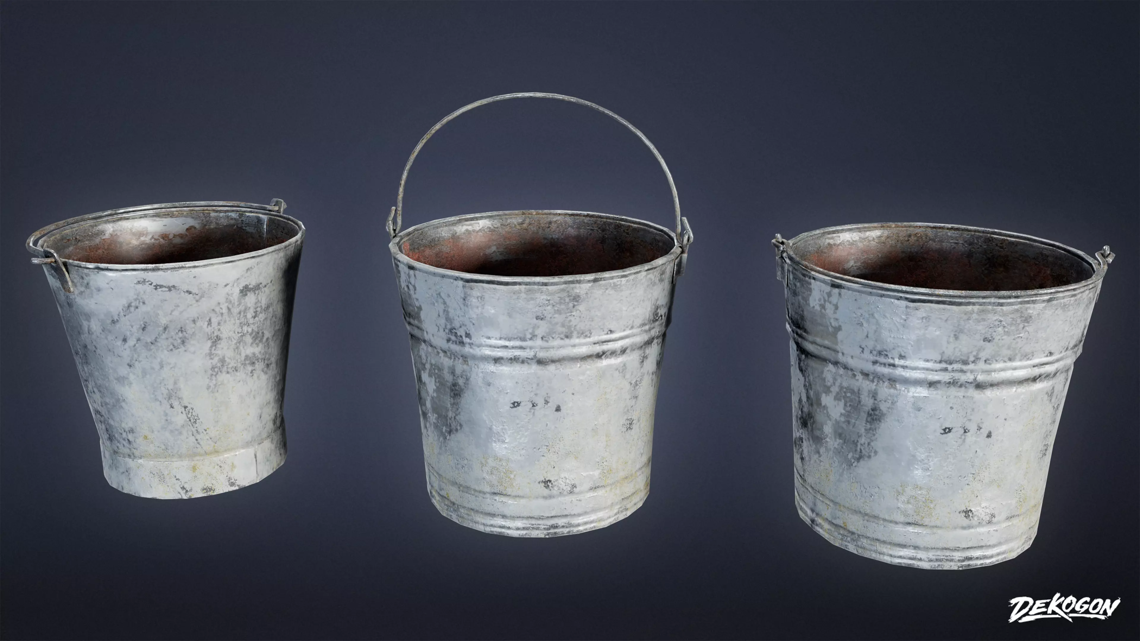 MEDIEVAL - Metal Bucket 01 - LOW POLY Low-poly 3D model_0