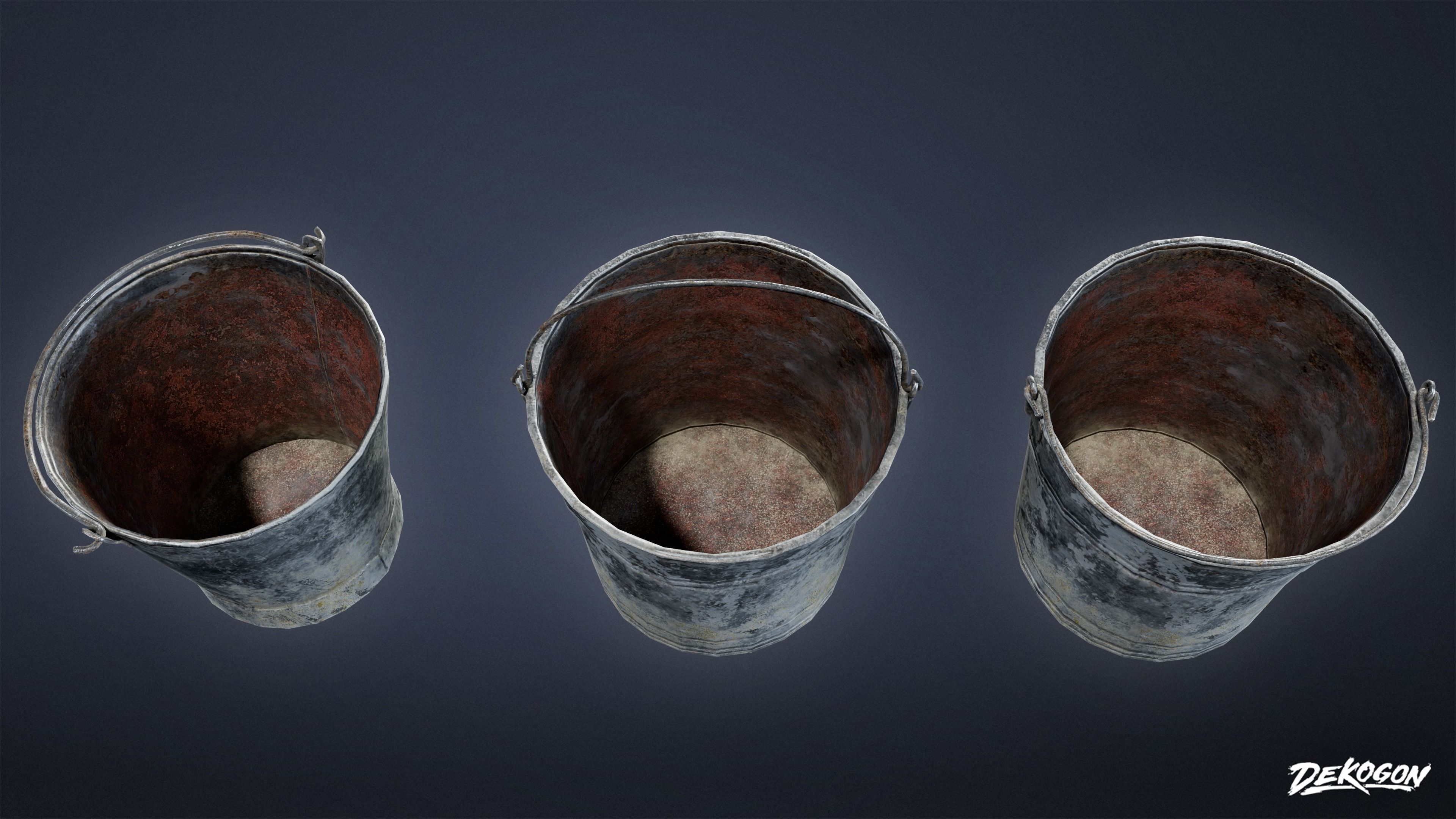 MEDIEVAL - Metal Bucket 01 - LOW POLY Low-poly 3D model_2