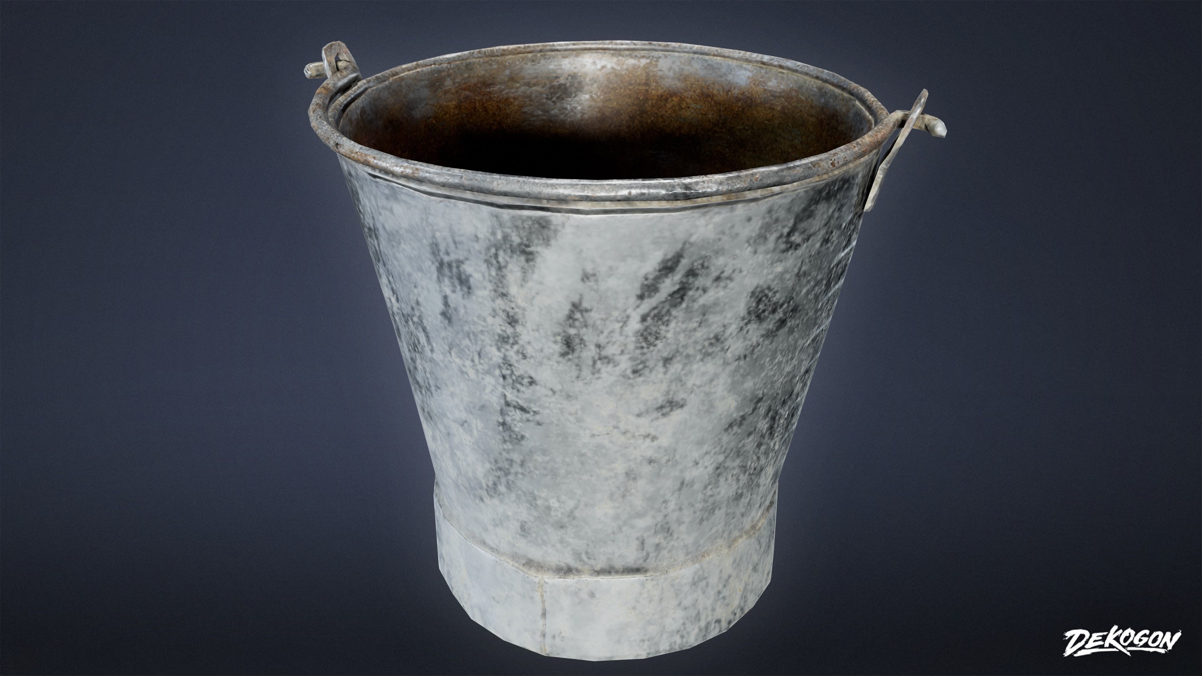 MEDIEVAL - Metal Bucket 01 - LOW POLY Low-poly 3D model_11