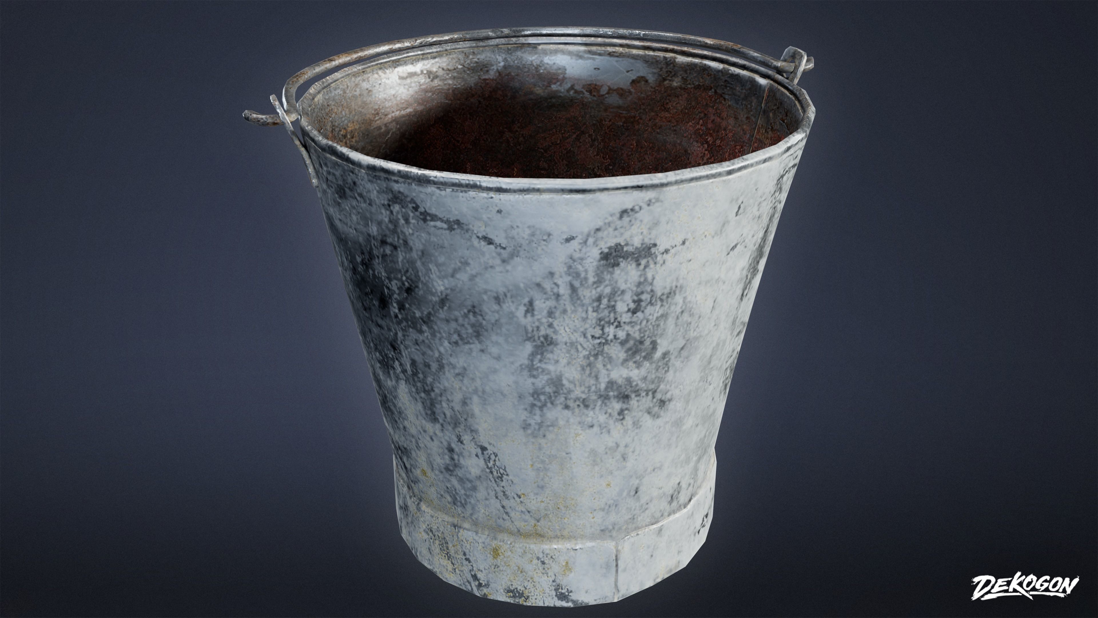 MEDIEVAL - Metal Bucket 01 - LOW POLY Low-poly 3D model_5