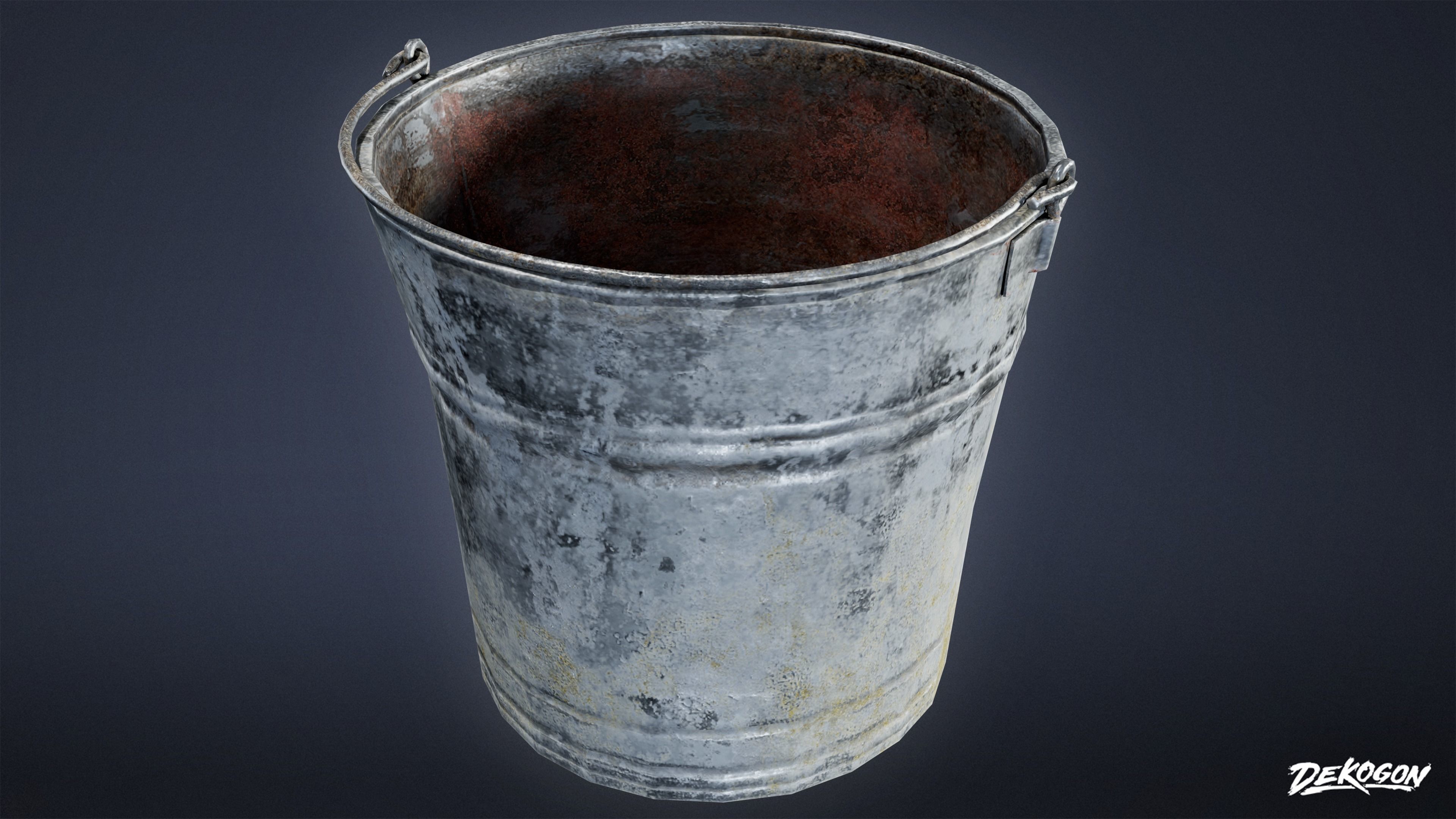 MEDIEVAL - Metal Bucket 01 - LOW POLY Low-poly 3D model_4