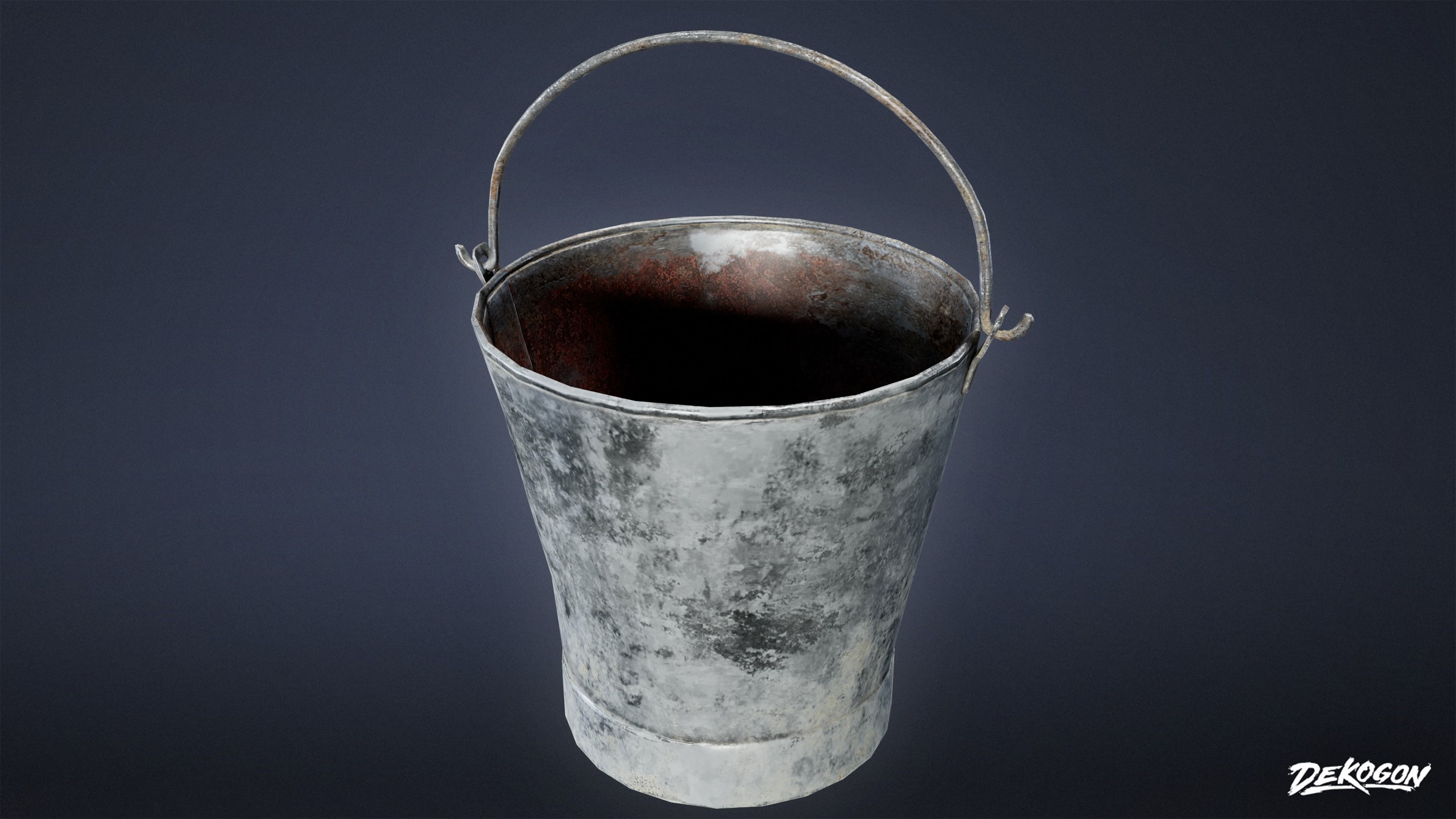 MEDIEVAL - Metal Bucket 01 - LOW POLY Low-poly 3D model_13