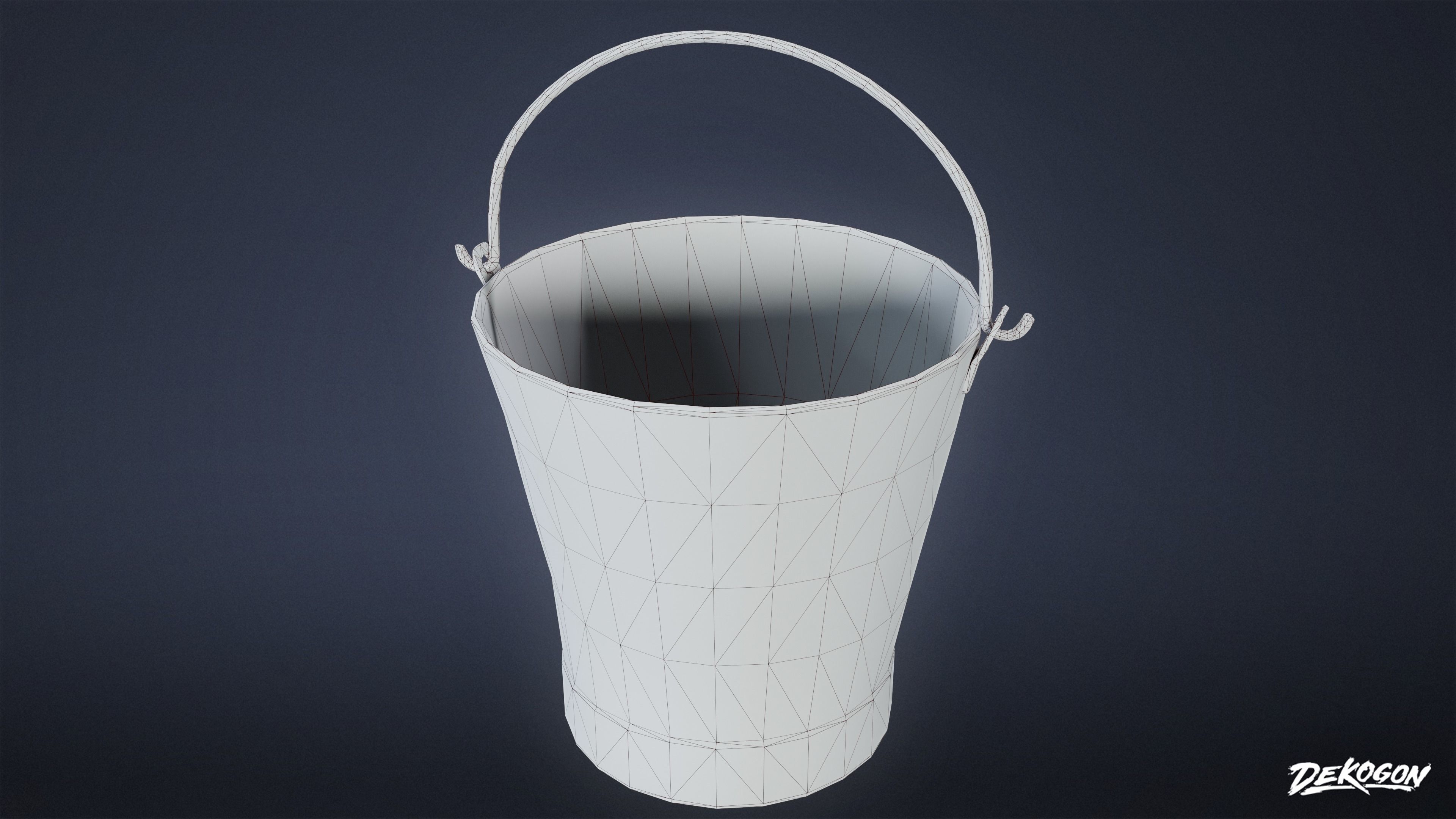 MEDIEVAL - Metal Bucket 01 - LOW POLY Low-poly 3D model_14
