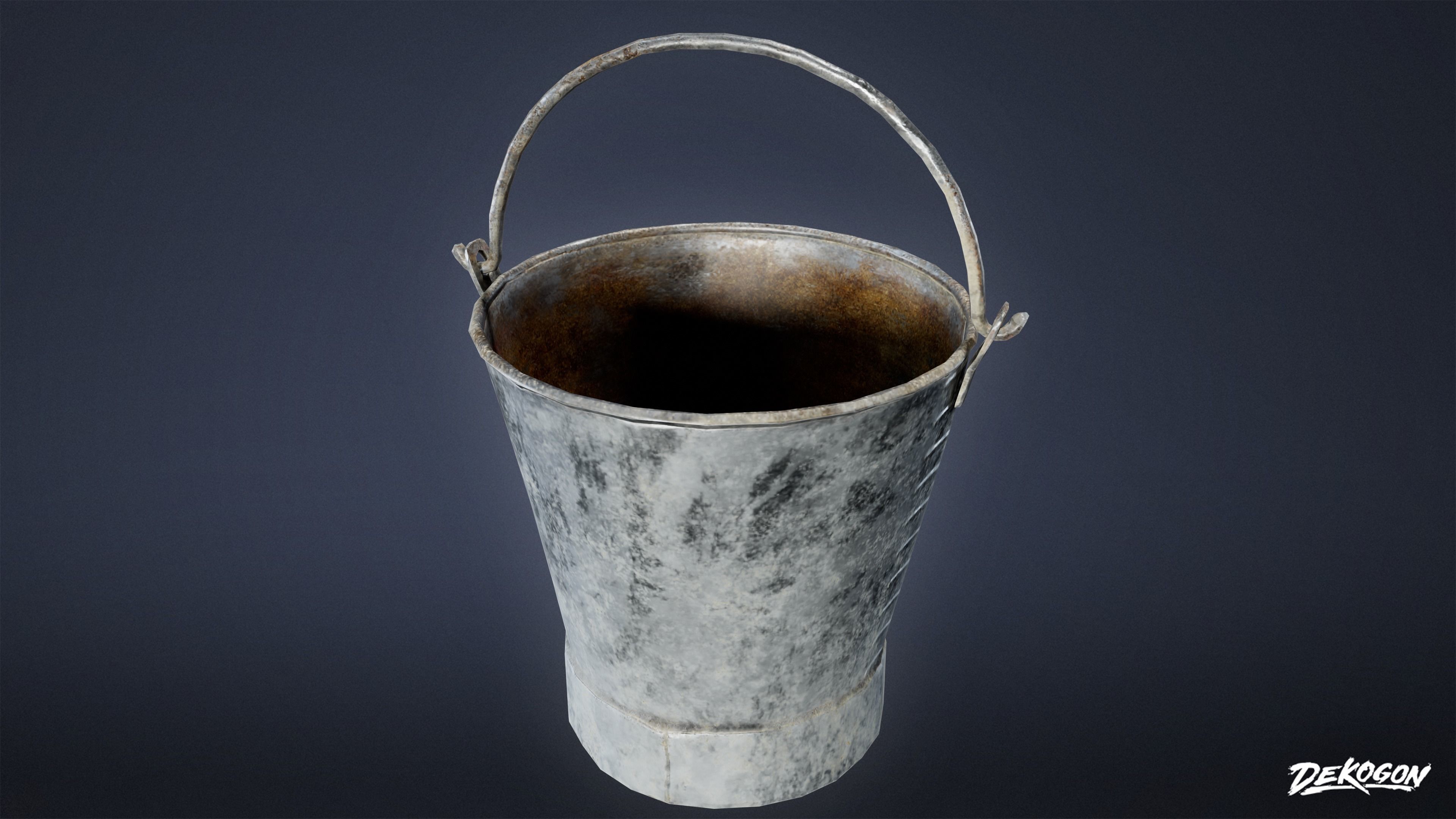 MEDIEVAL - Metal Bucket 01 - LOW POLY Low-poly 3D model_12