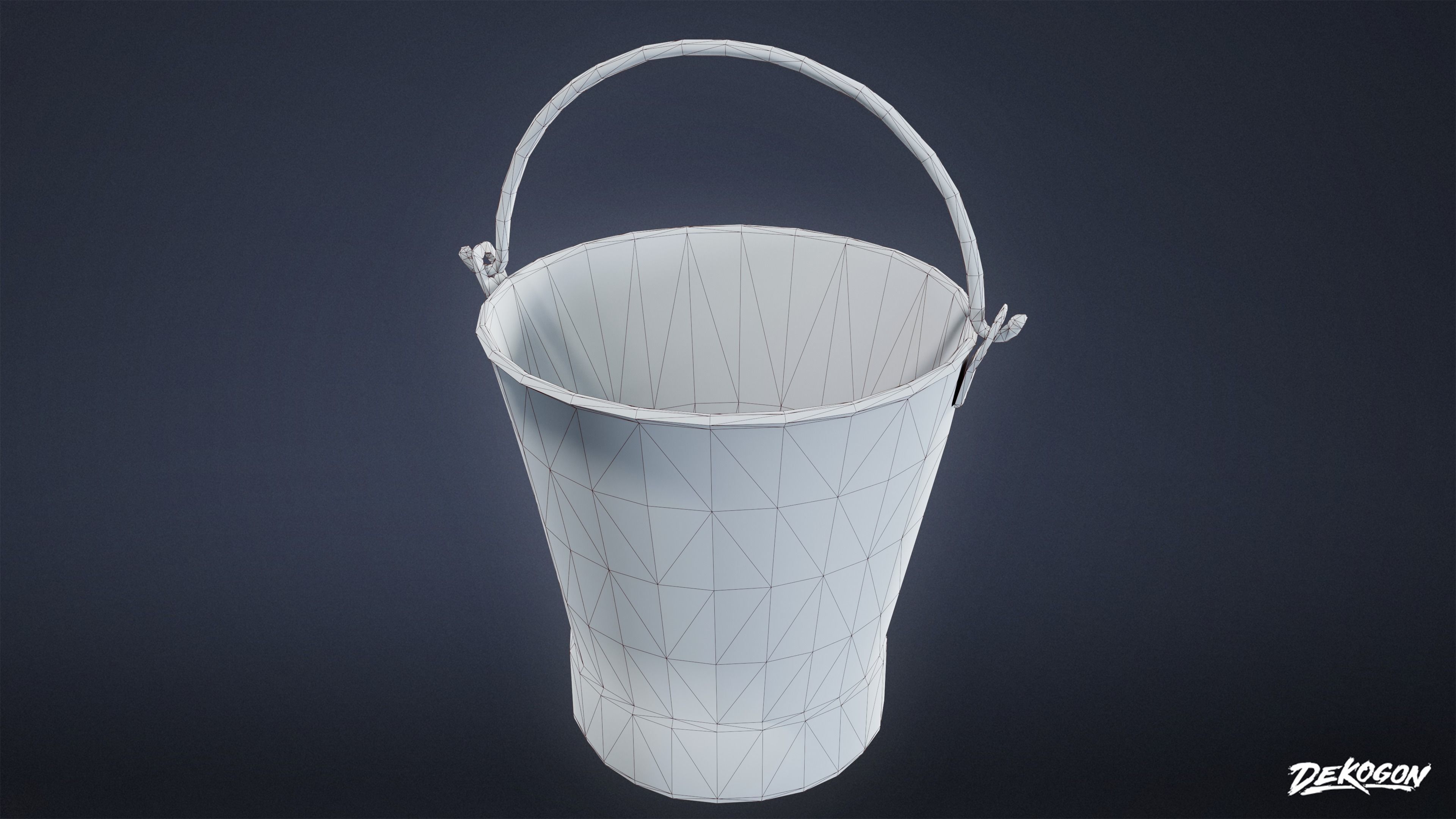 MEDIEVAL - Metal Bucket 01 - LOW POLY Low-poly 3D model_15