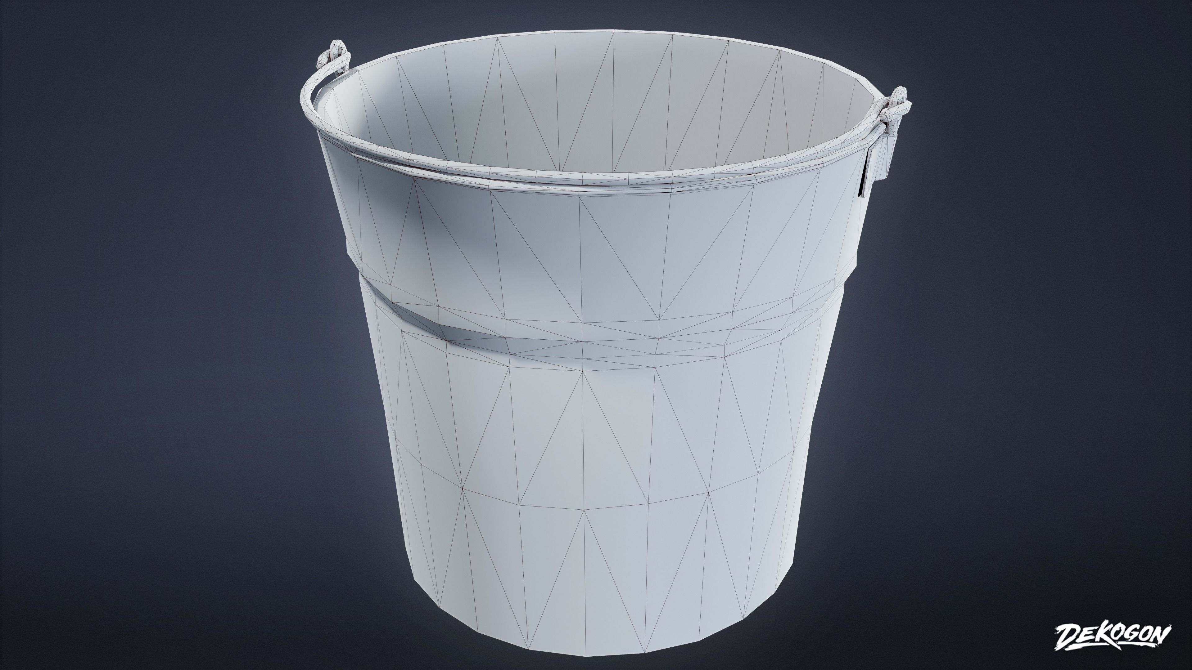 MEDIEVAL - Metal Bucket 01 - LOW POLY Low-poly 3D model_17