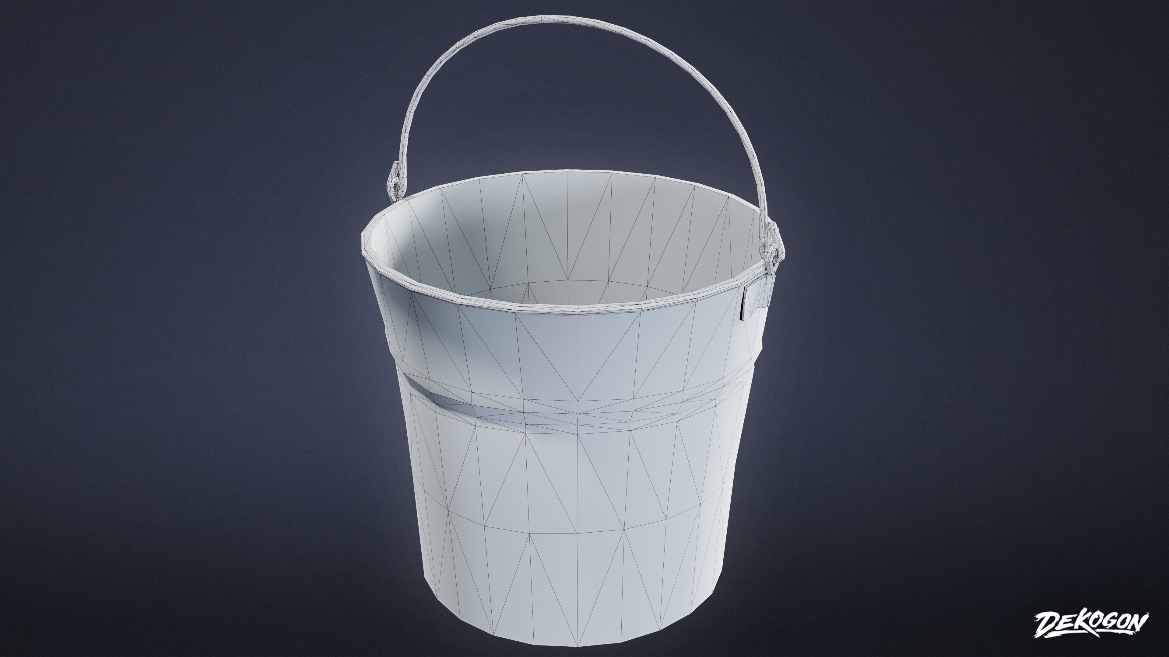MEDIEVAL - Metal Bucket 01 - LOW POLY Low-poly 3D model_19
