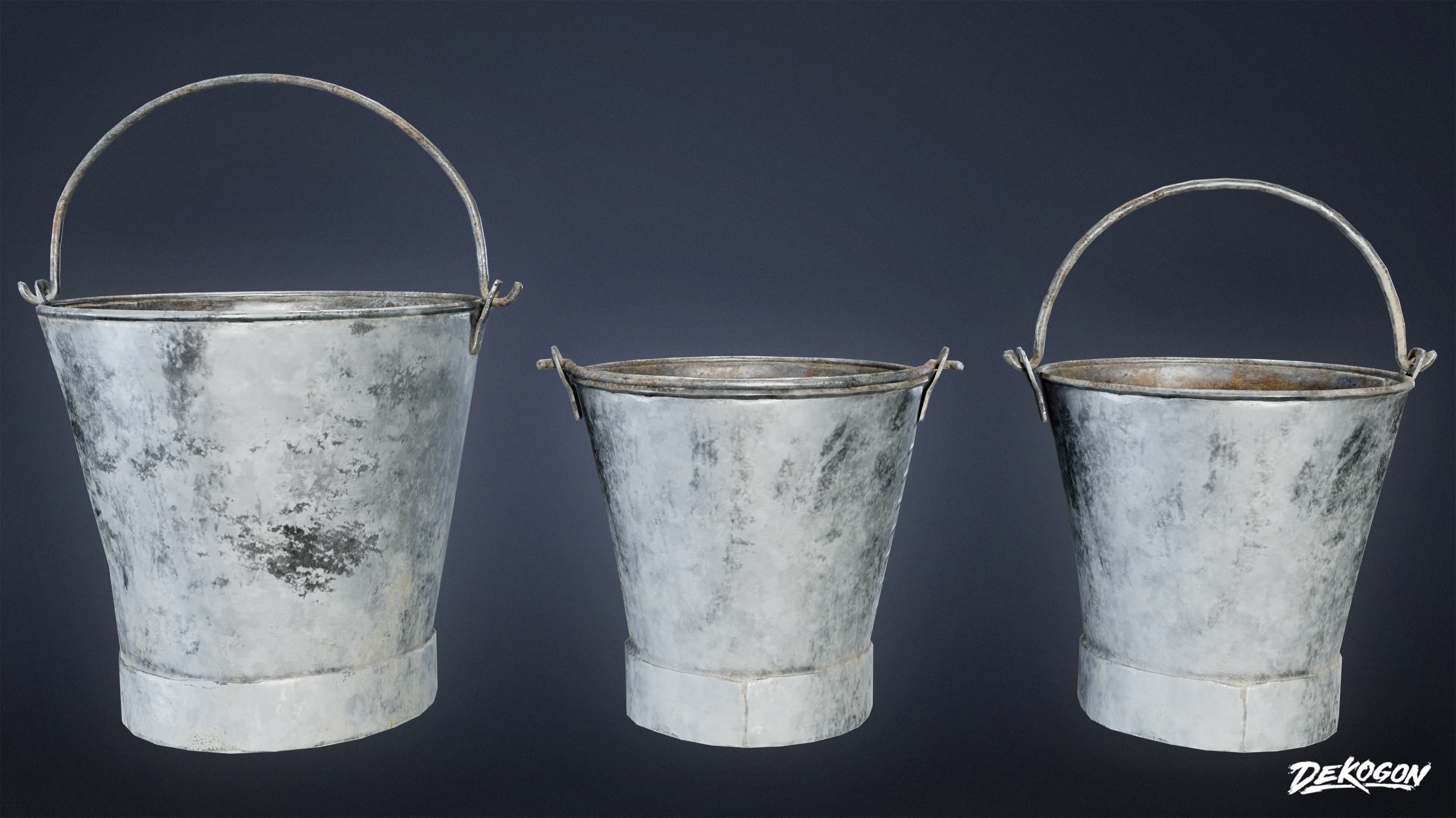 MEDIEVAL - Metal Bucket 01 - LOW POLY Low-poly 3D model_8