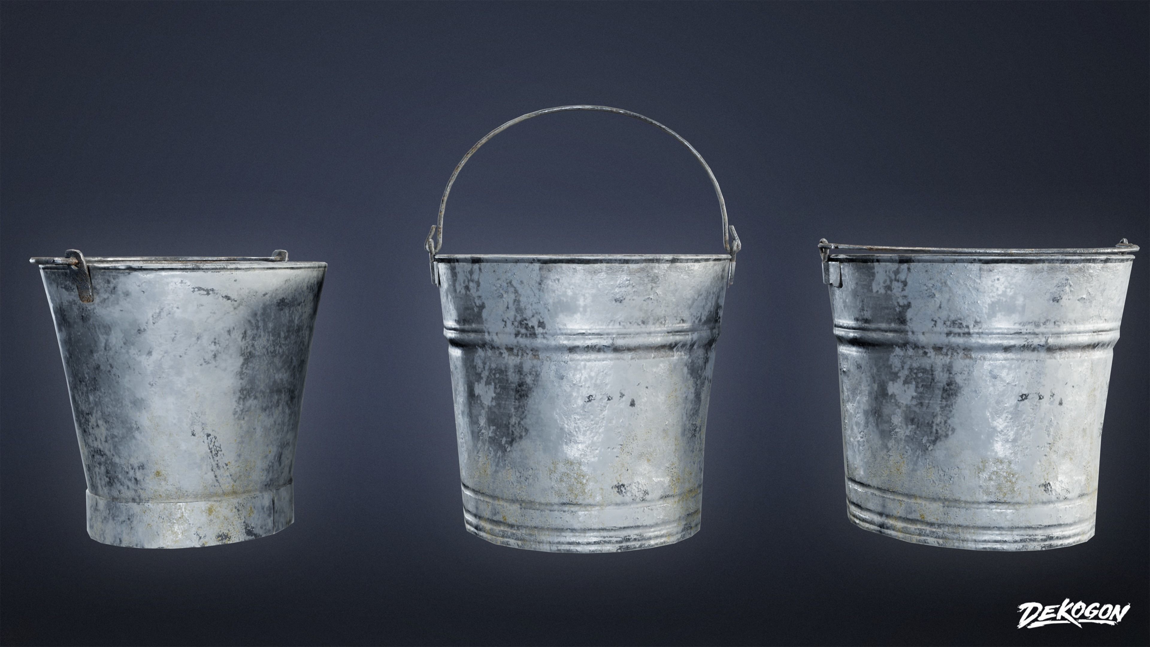 MEDIEVAL - Metal Bucket 01 - LOW POLY Low-poly 3D model_1