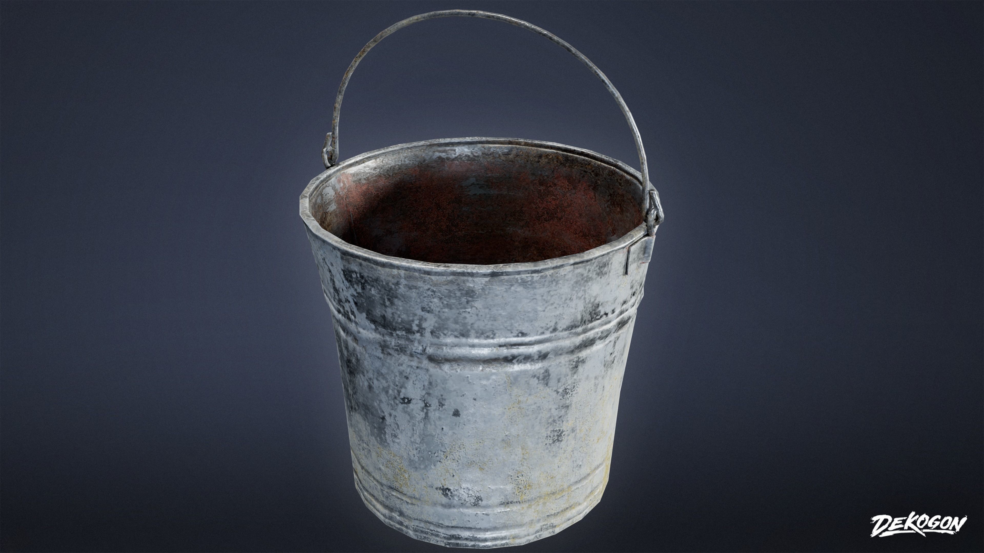 MEDIEVAL - Metal Bucket 01 - LOW POLY Low-poly 3D model_6