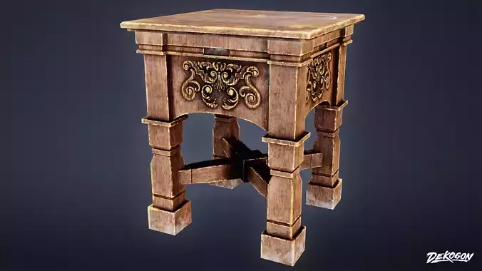 MEDIEVAL - Night Stand 01 - LOW POLY