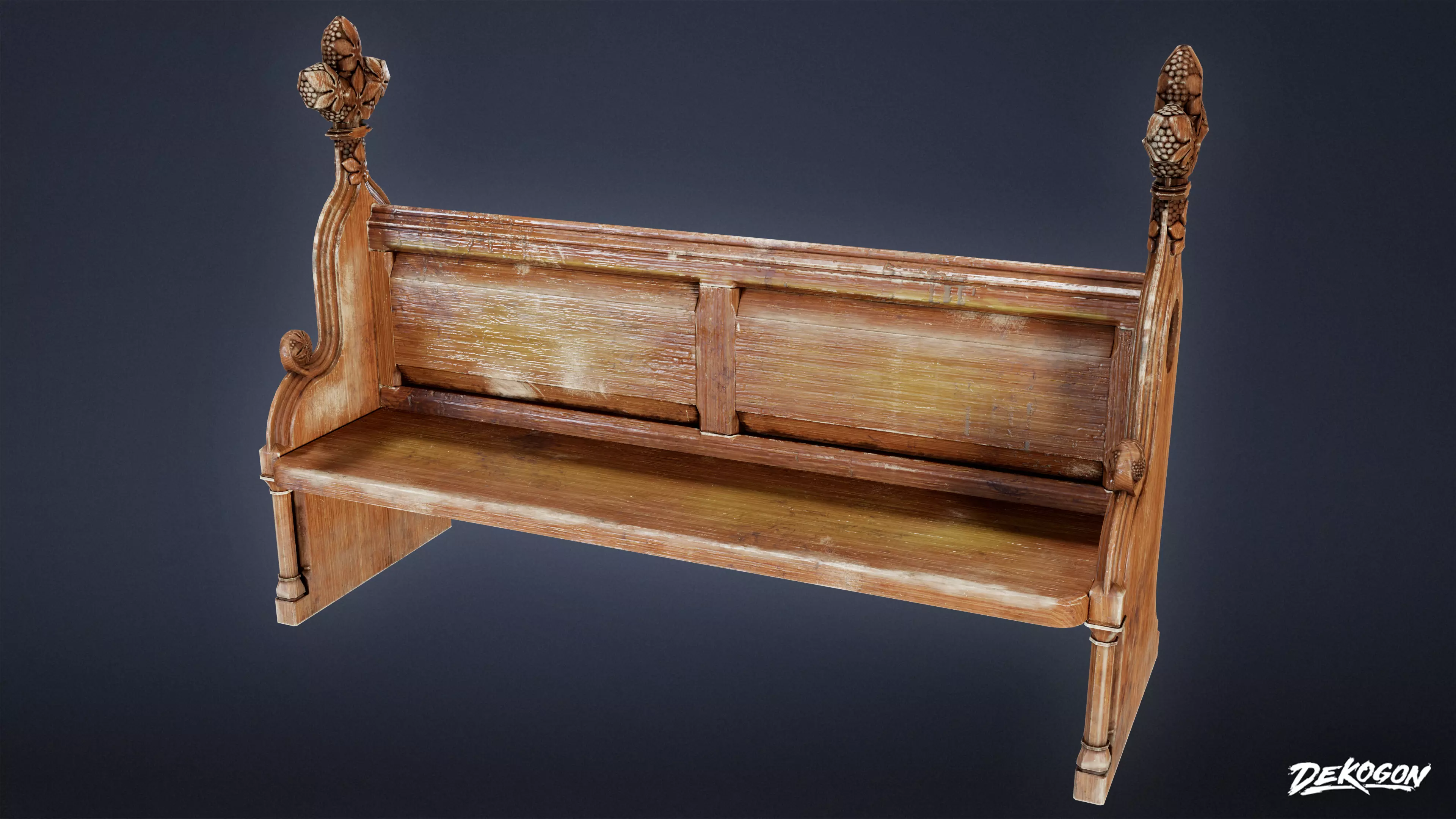 MEDIEVAL - Pew 01 - LOW POLY Low-poly 3D model