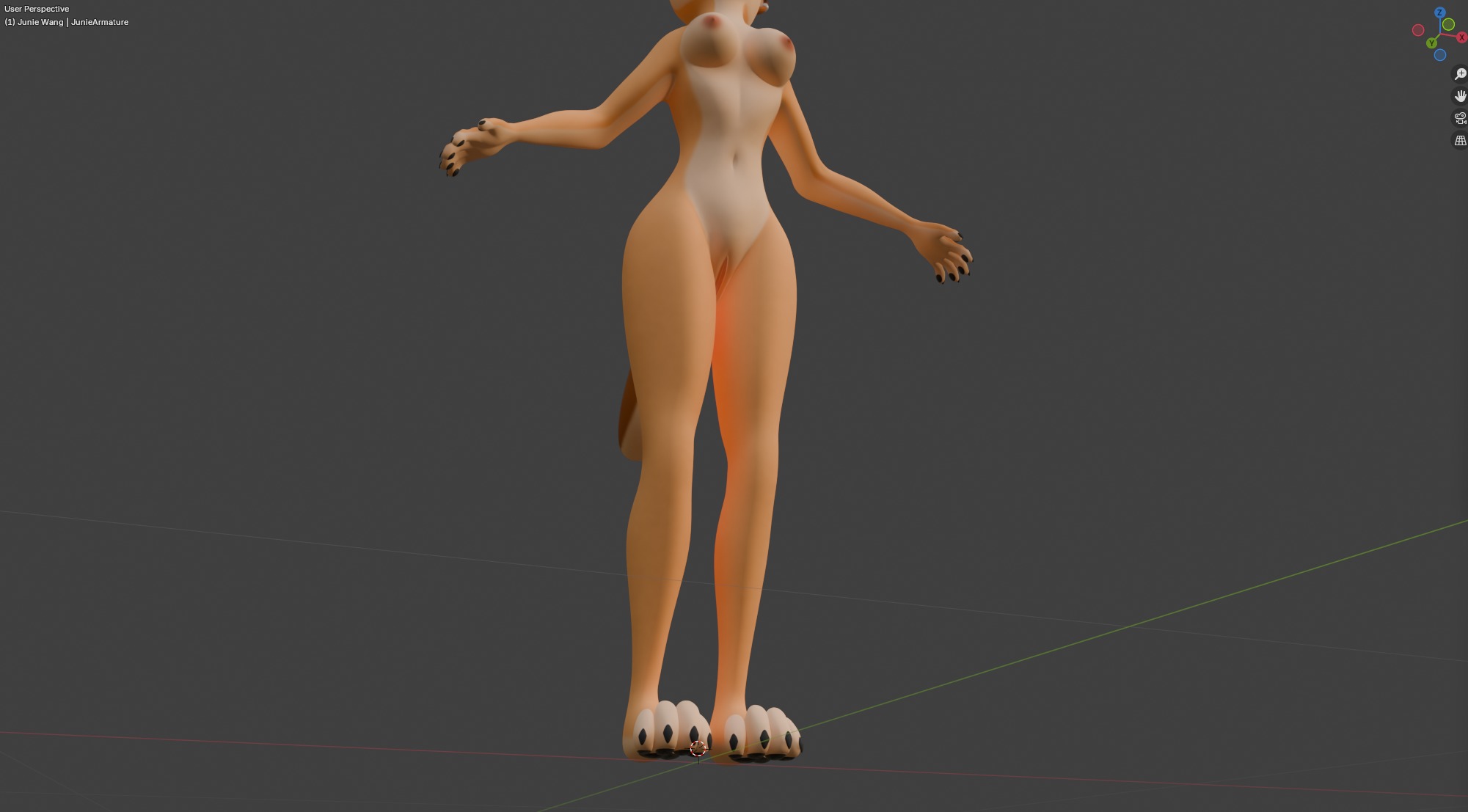 Junie Anthro Fox Low-poly 3D model_49