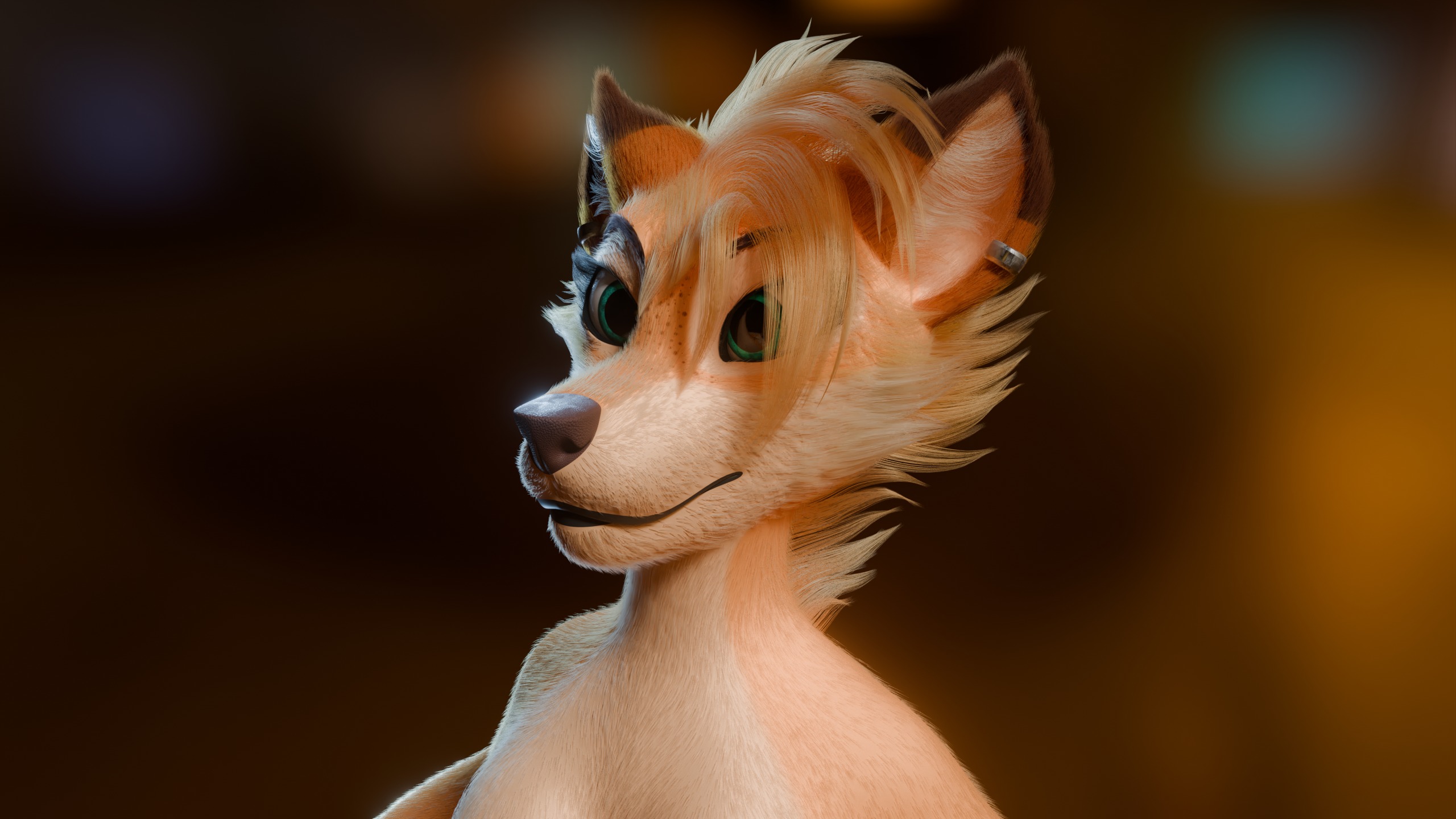 Junie Anthro Fox Low-poly 3D model_3