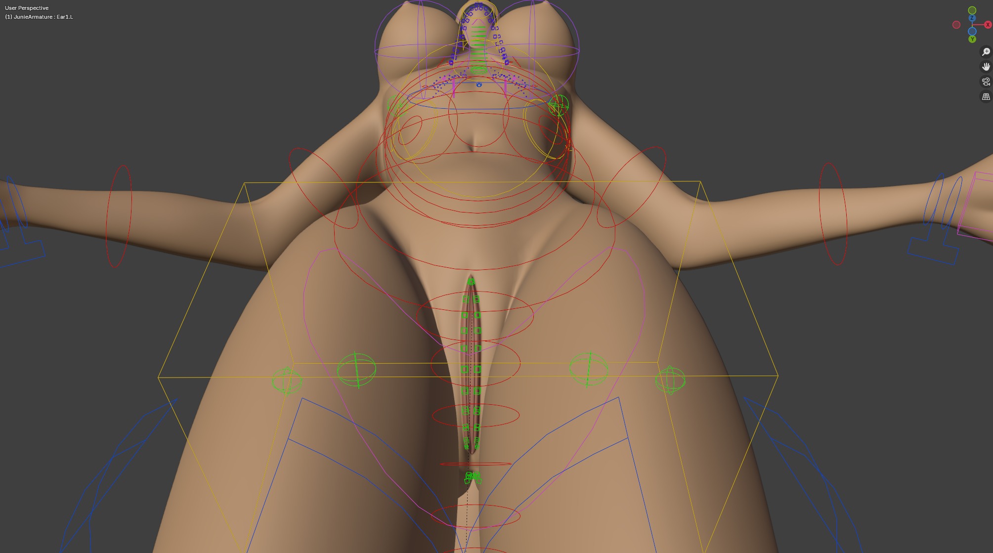 Junie Anthro Fox Low-poly 3D model_43