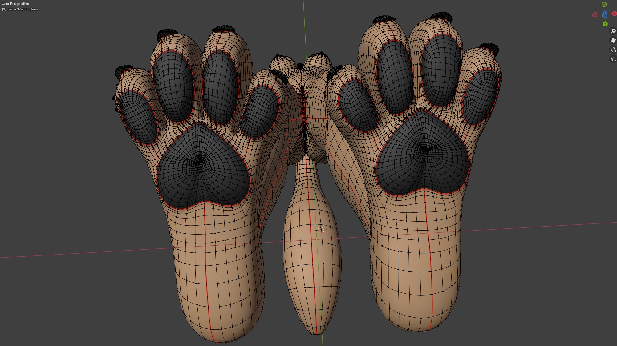 Junie Anthro Fox Low-poly 3D model_56