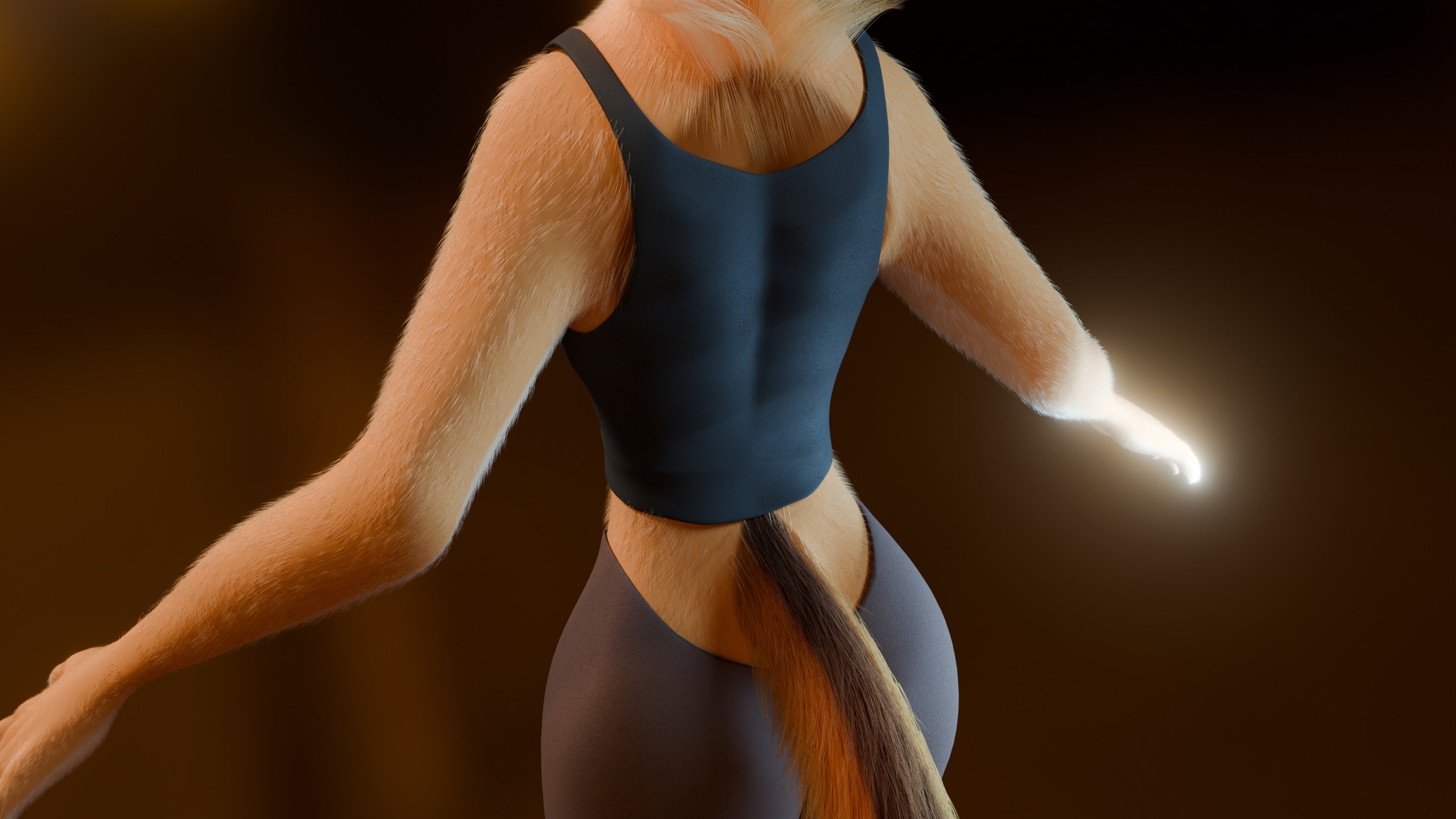 Junie Anthro Fox Low-poly 3D model_29