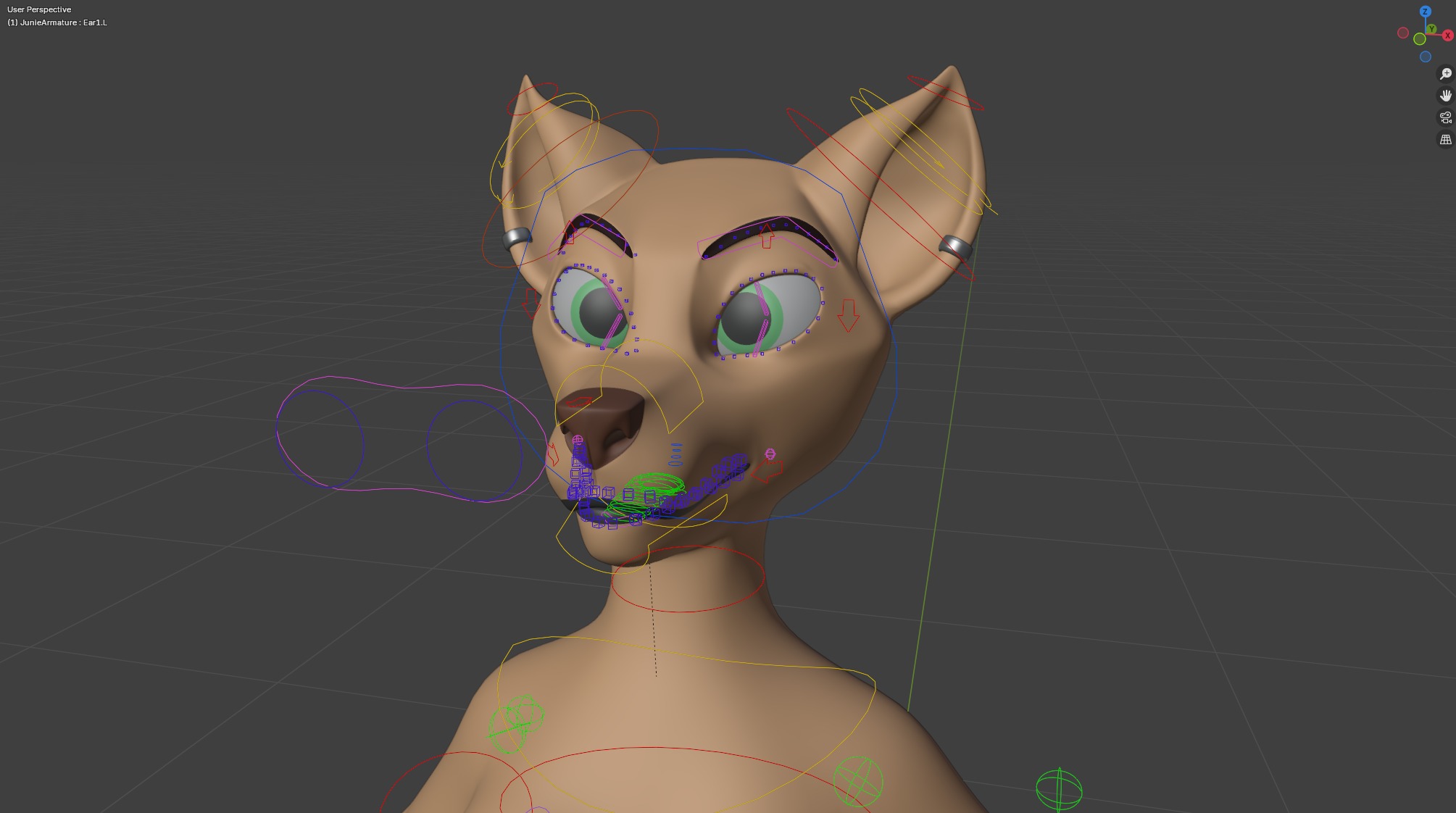 Junie Anthro Fox Low-poly 3D model_44