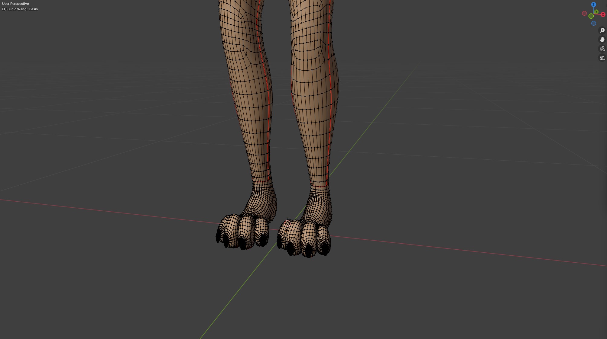 Junie Anthro Fox Low-poly 3D model_55