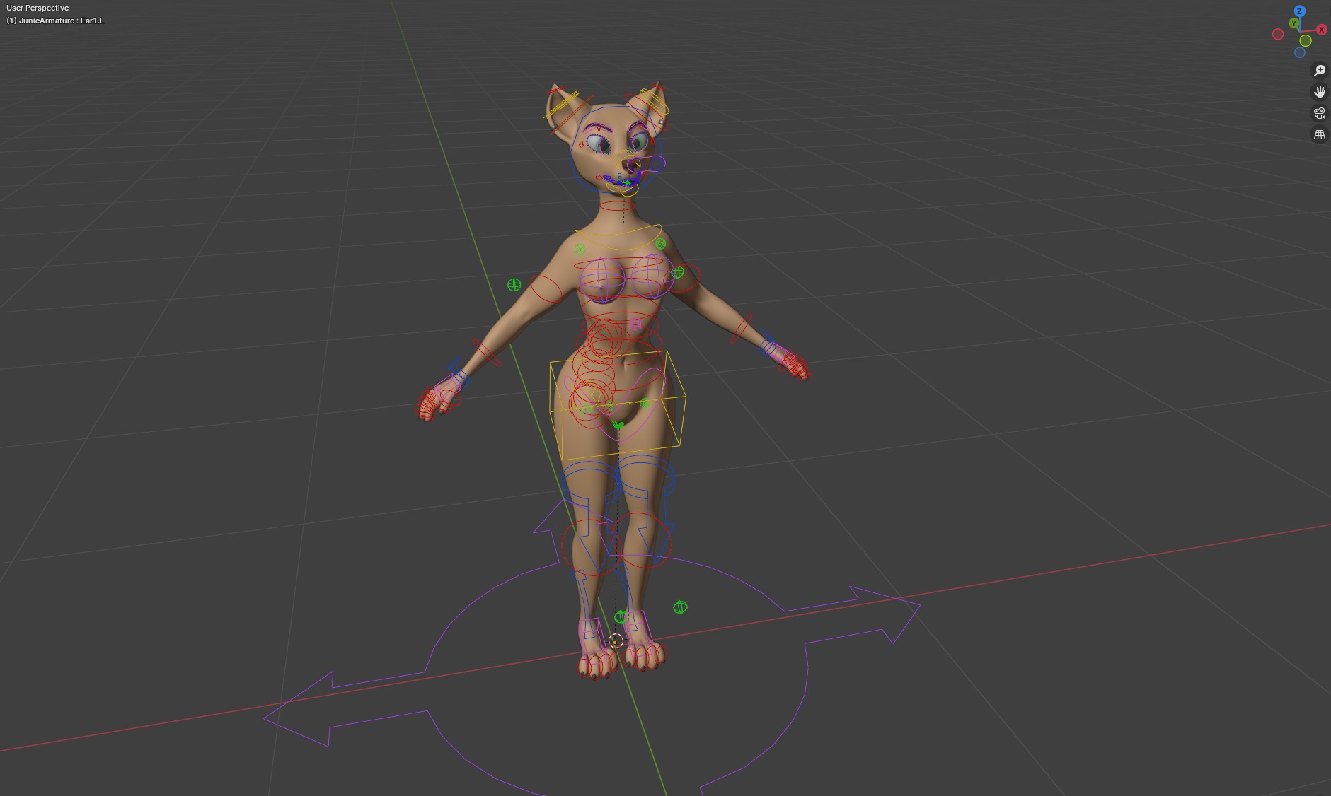Junie Anthro Fox Low-poly 3D model_37