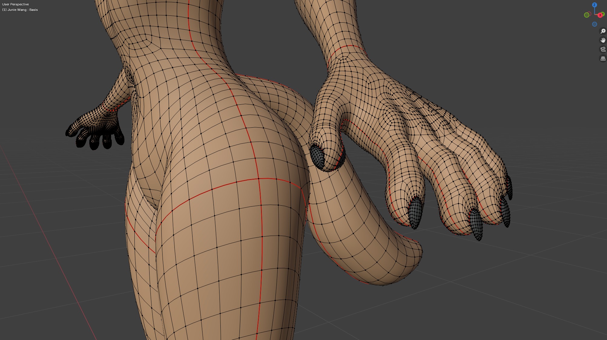 Junie Anthro Fox Low-poly 3D model_57