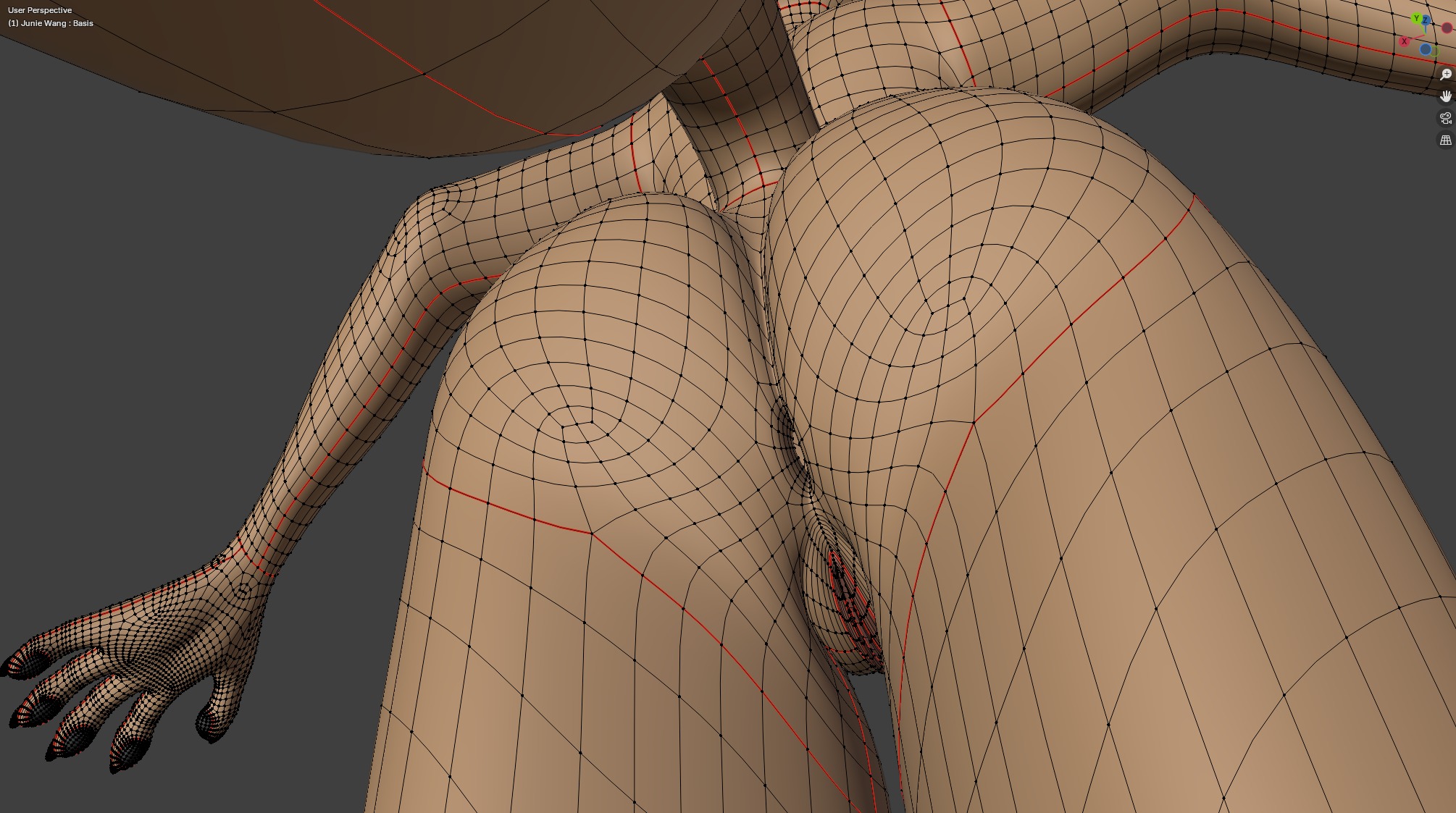 Junie Anthro Fox Low-poly 3D model_60