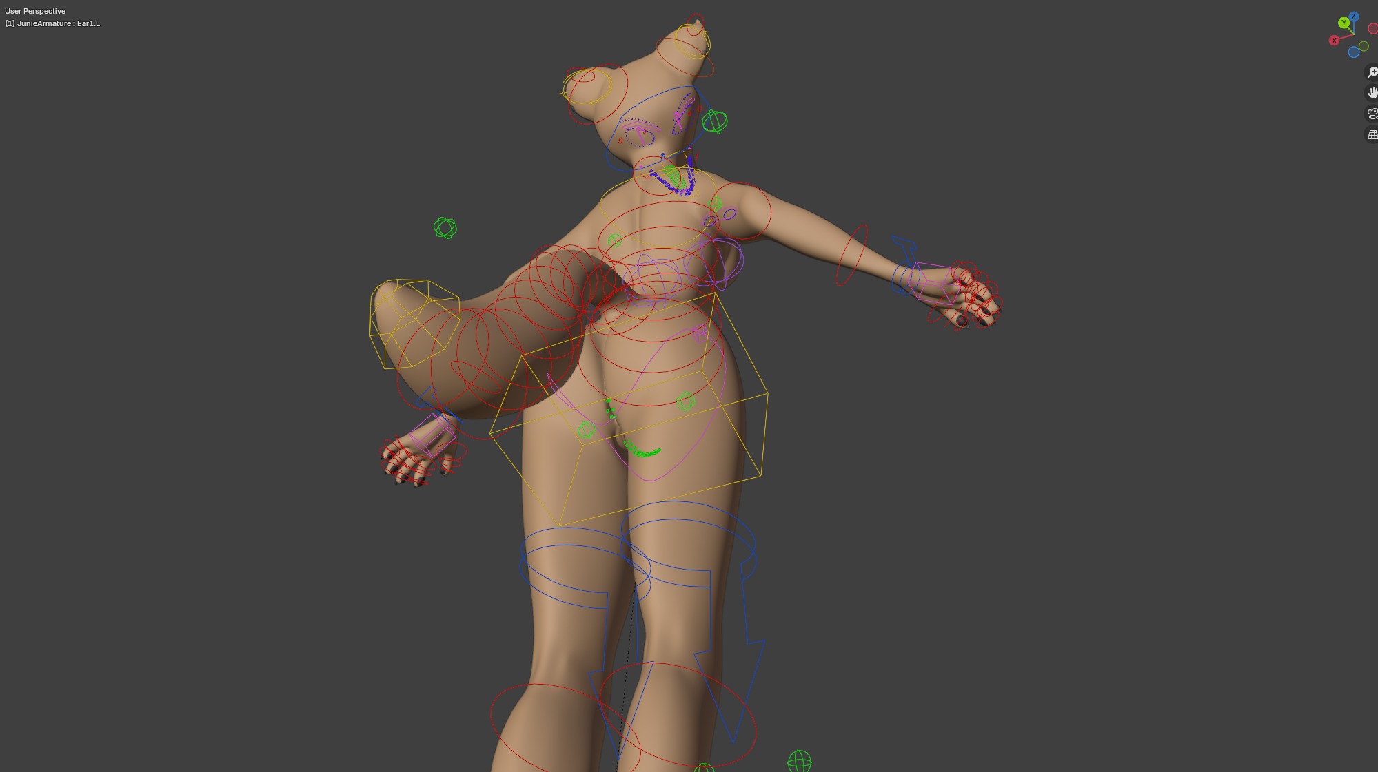 Junie Anthro Fox Low-poly 3D model_39