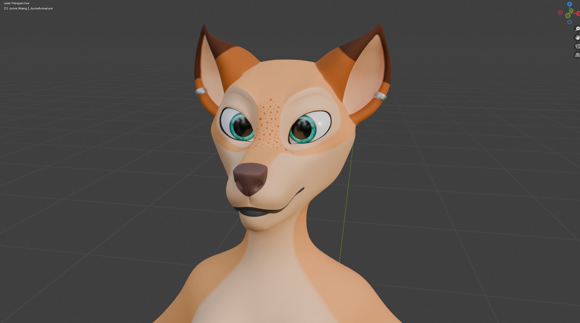 Junie Anthro Fox Low-poly 3D model_46