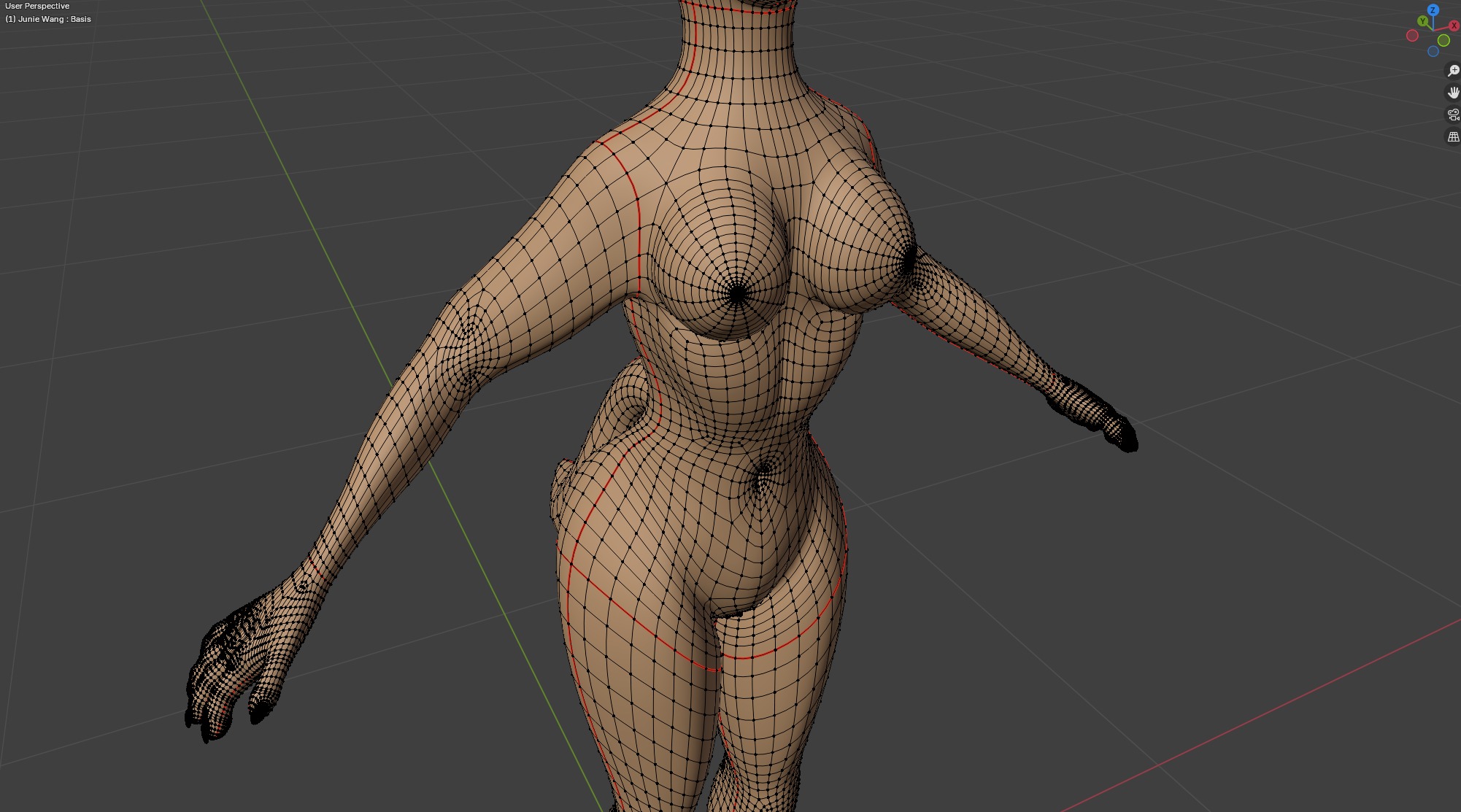 Junie Anthro Fox Low-poly 3D model_53