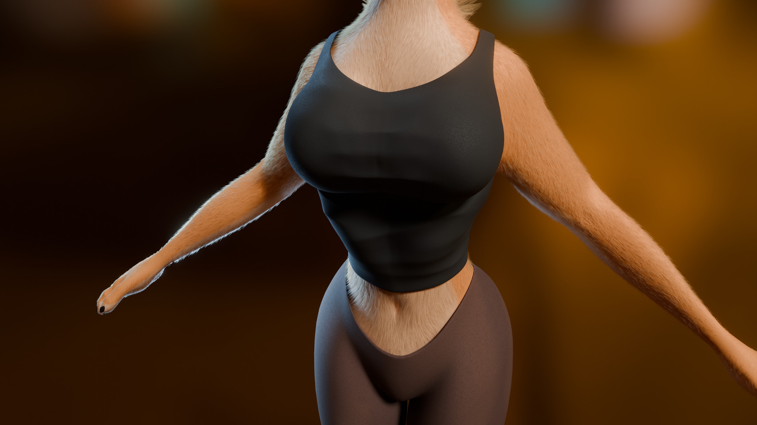 Junie Anthro Fox Low-poly 3D model_28